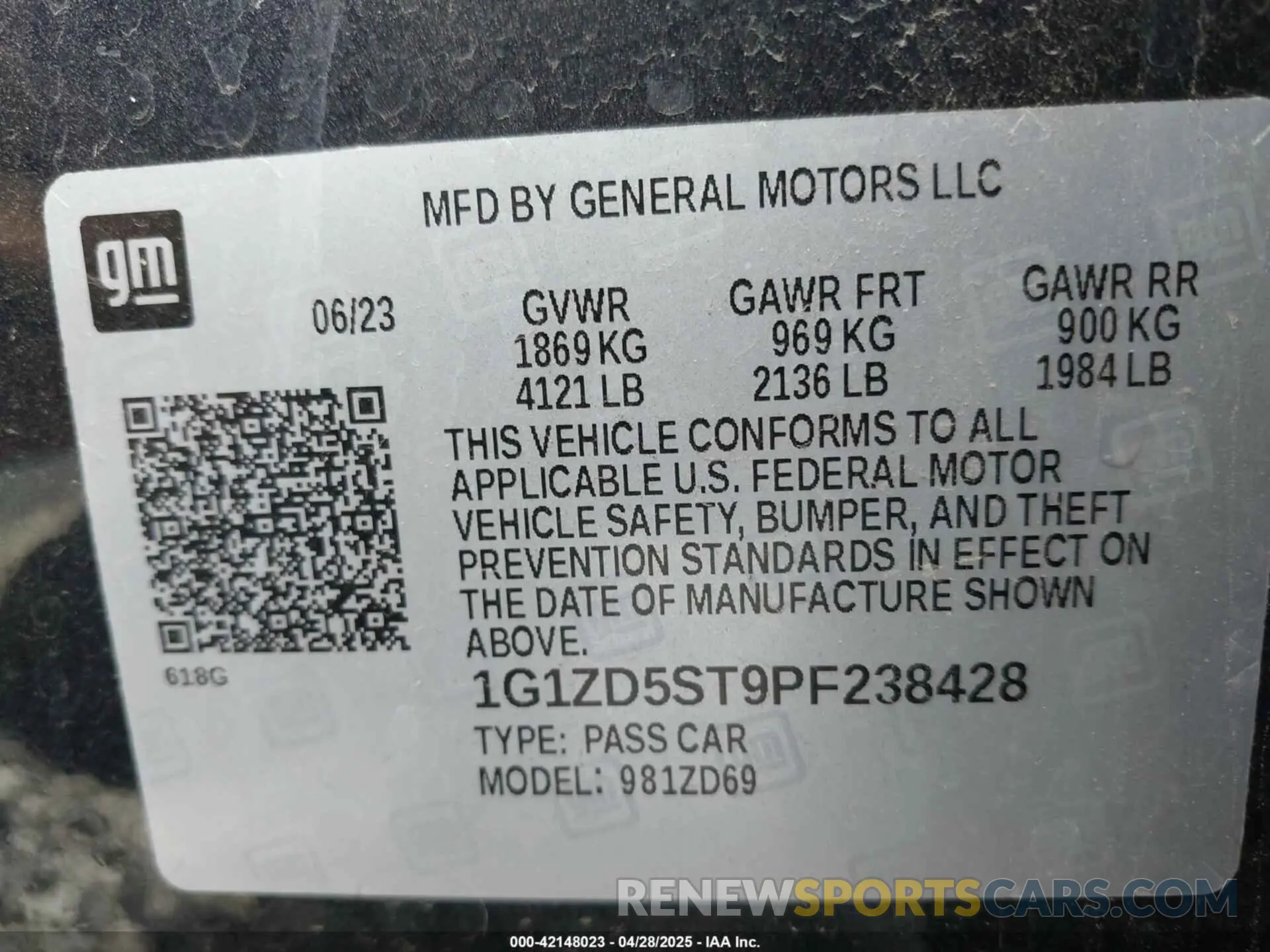 9 Фотография поврежденного автомобиля 1G1ZD5ST9PF238428 CHEVROLET MALIBU 2023