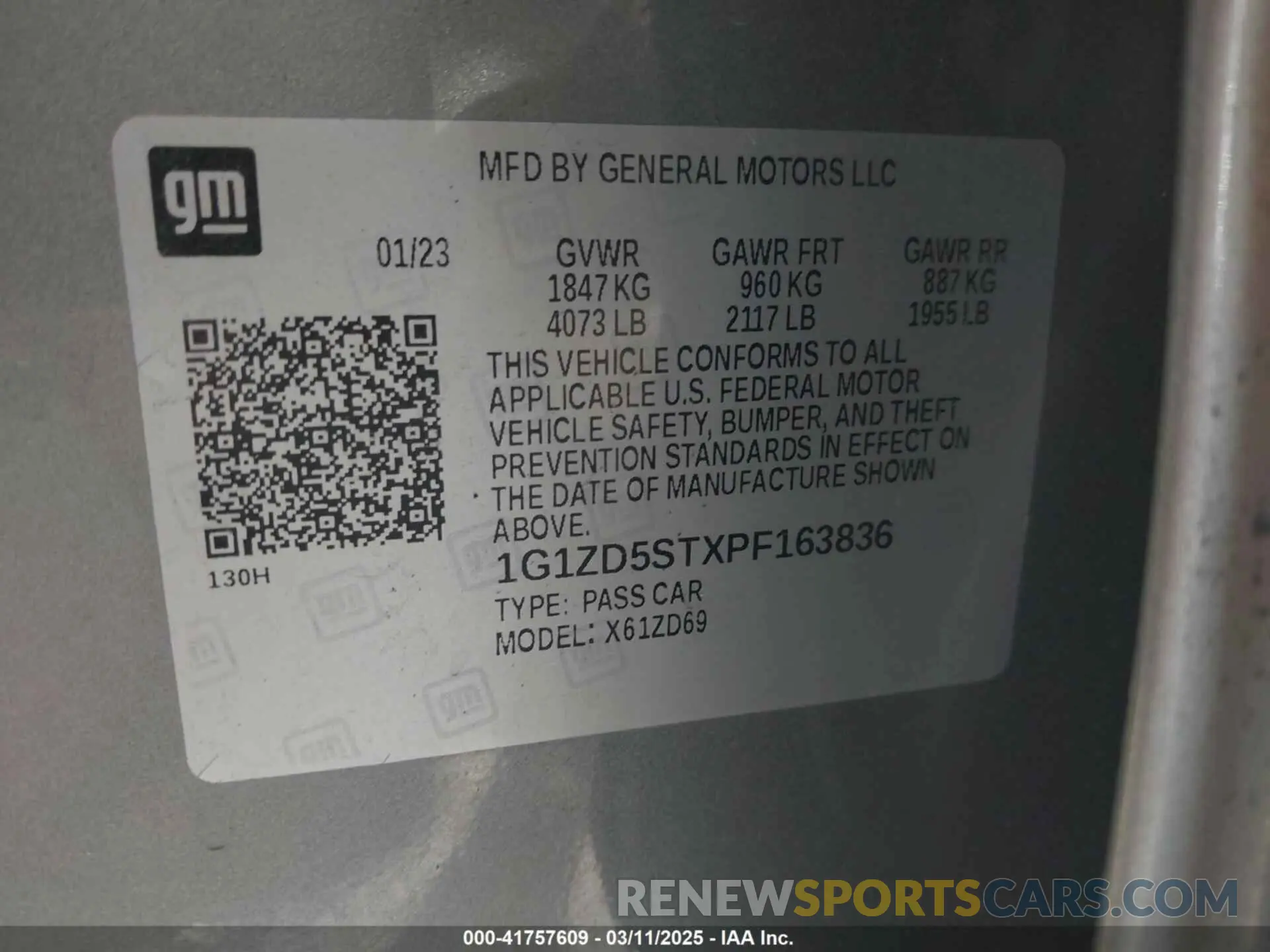 9 Фотография поврежденного автомобиля 1G1ZD5STXPF163836 CHEVROLET MALIBU 2023