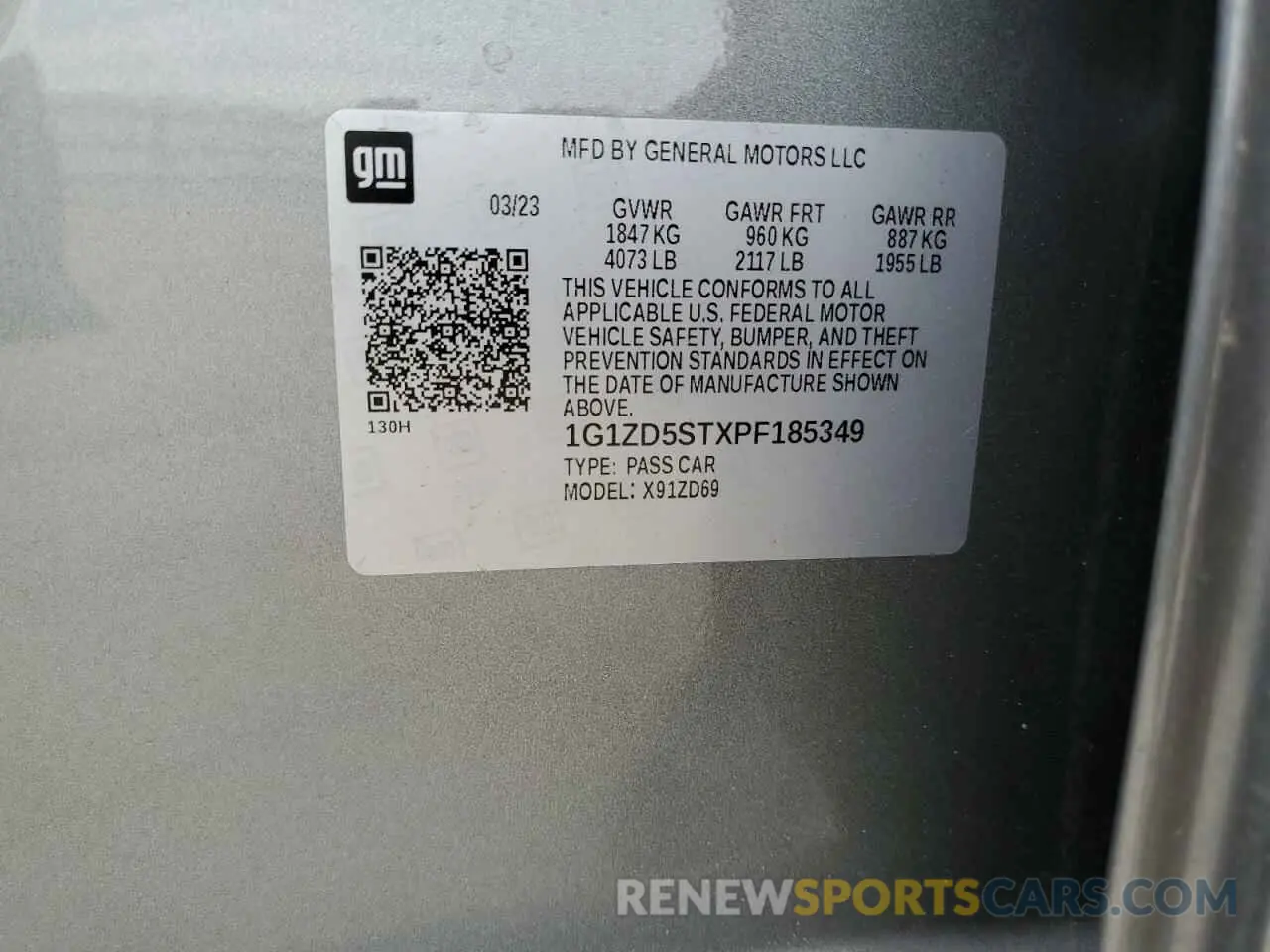 14 Фотография поврежденного автомобиля 1G1ZD5STXPF185349 CHEVROLET MALIBU 2023