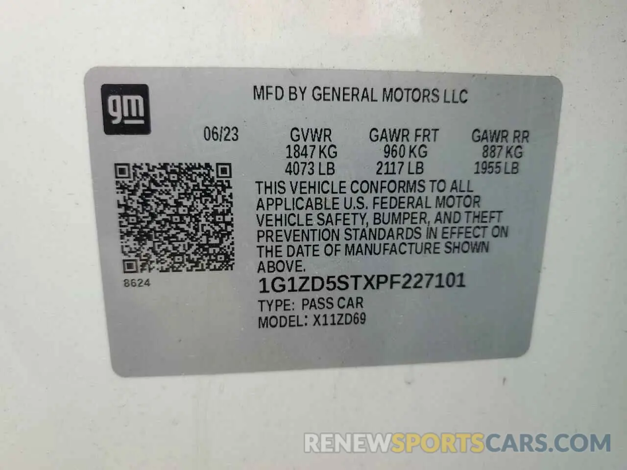 13 Фотография поврежденного автомобиля 1G1ZD5STXPF227101 CHEVROLET MALIBU 2023