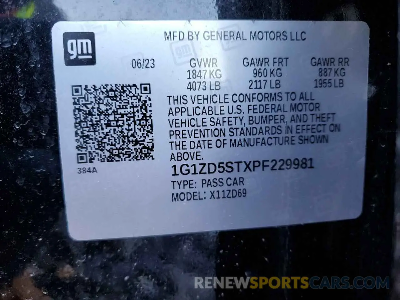 13 Photograph of a damaged car 1G1ZD5STXPF229981 CHEVROLET MALIBU 2023