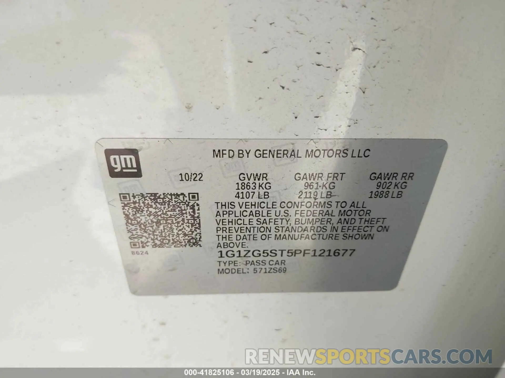 9 Photograph of a damaged car 1G1ZG5ST5PF121677 CHEVROLET MALIBU 2023