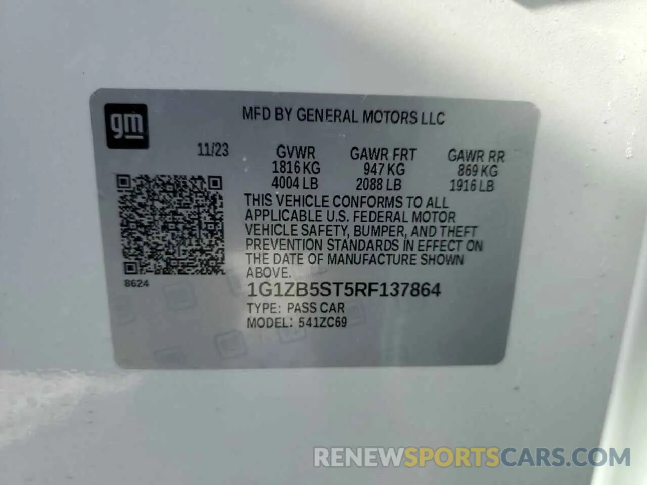 12 Photograph of a damaged car 1G1ZB5ST5RF137864 CHEVROLET MALIBU 2024