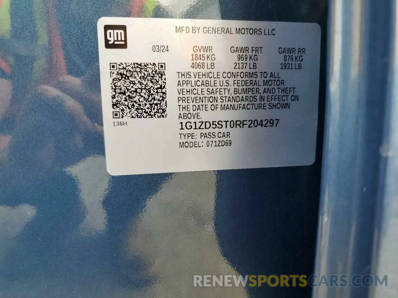 13 Photograph of a damaged car 1G1ZD5ST0RF204297 CHEVROLET MALIBU 2024