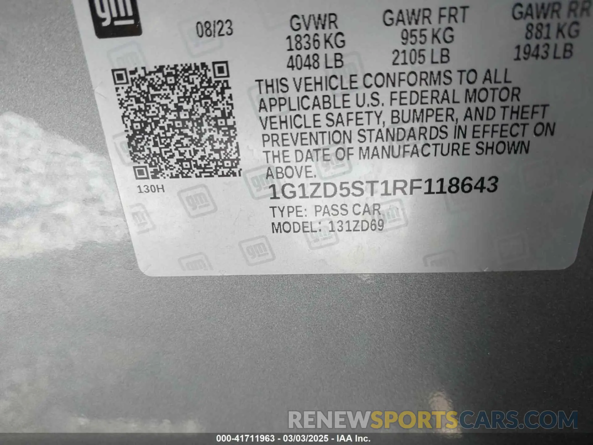 9 Photograph of a damaged car 1G1ZD5ST1RF118643 CHEVROLET MALIBU 2024