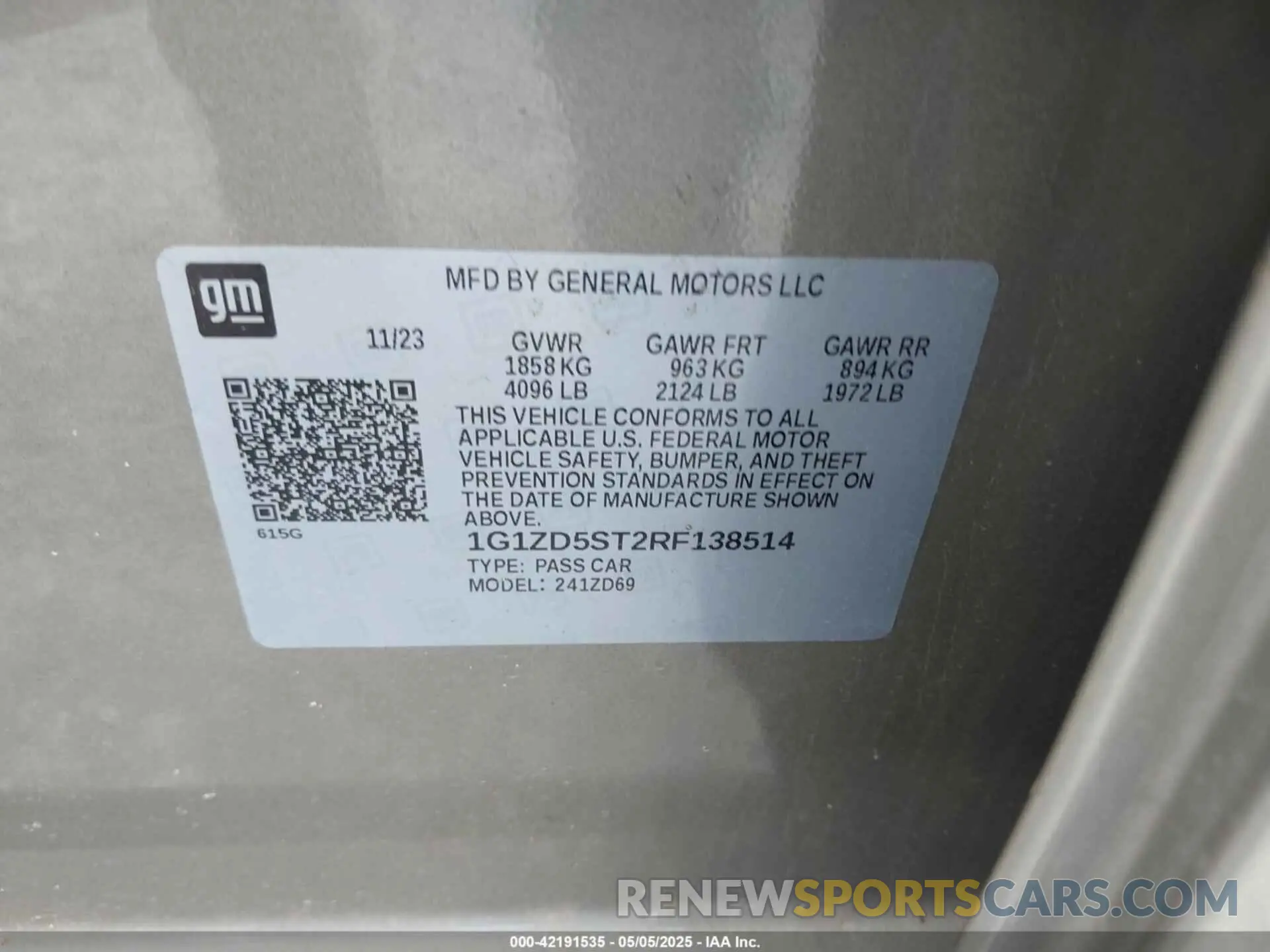 9 Photograph of a damaged car 1G1ZD5ST2RF138514 CHEVROLET MALIBU 2024