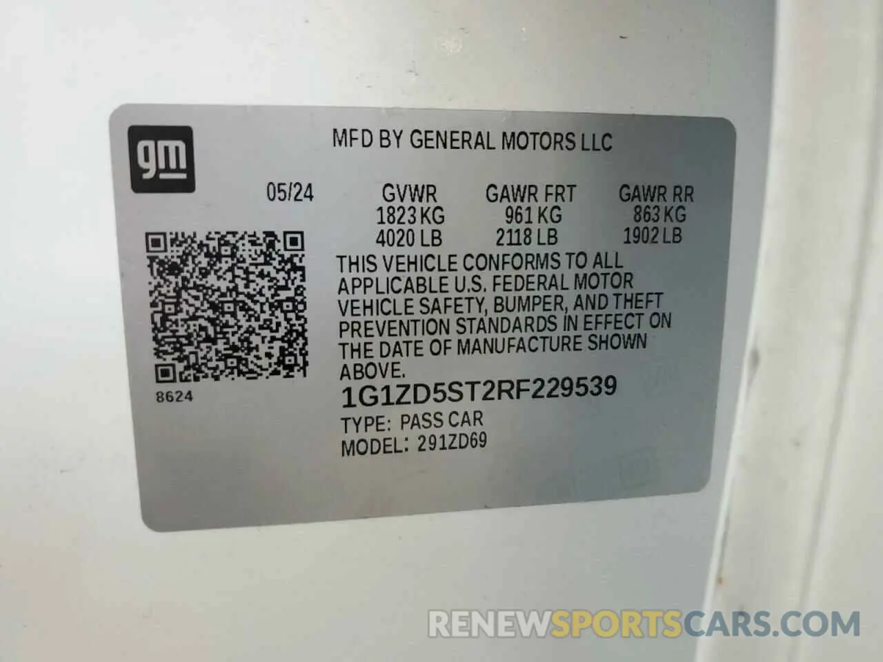 12 Photograph of a damaged car 1G1ZD5ST2RF229539 CHEVROLET MALIBU 2024