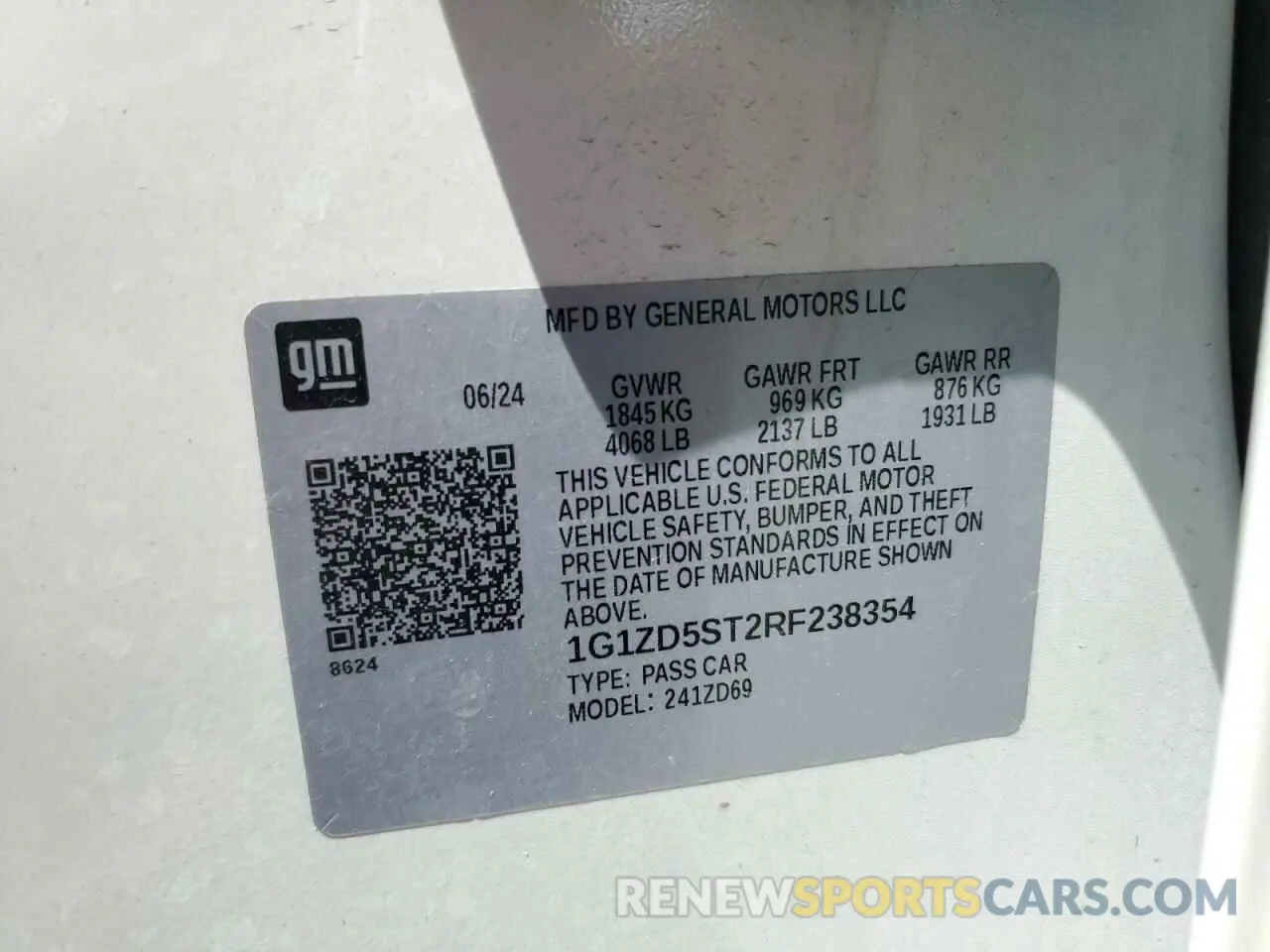 12 Photograph of a damaged car 1G1ZD5ST2RF238354 CHEVROLET MALIBU 2024