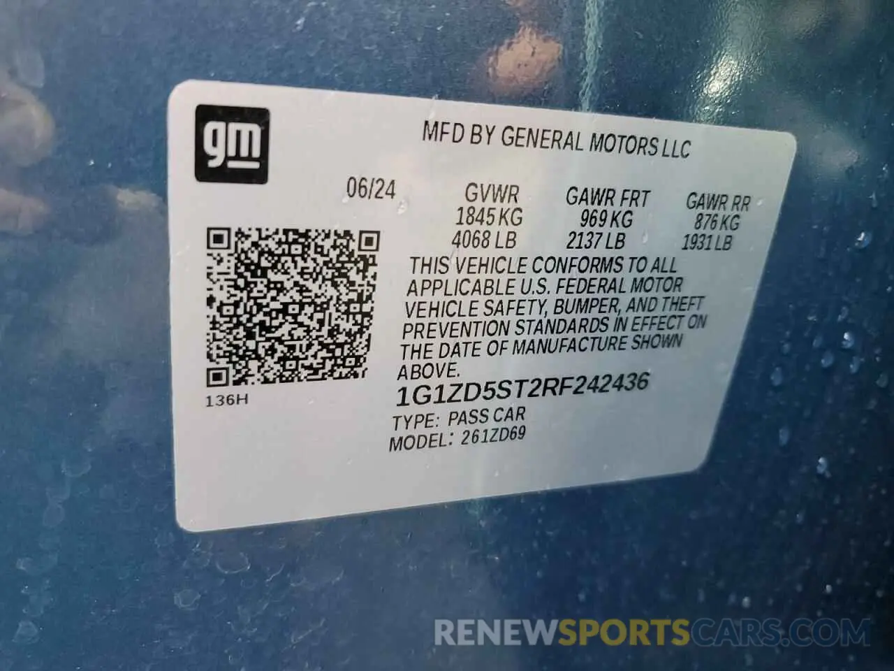 12 Фотография поврежденного автомобиля 1G1ZD5ST2RF242436 CHEVROLET MALIBU 2024