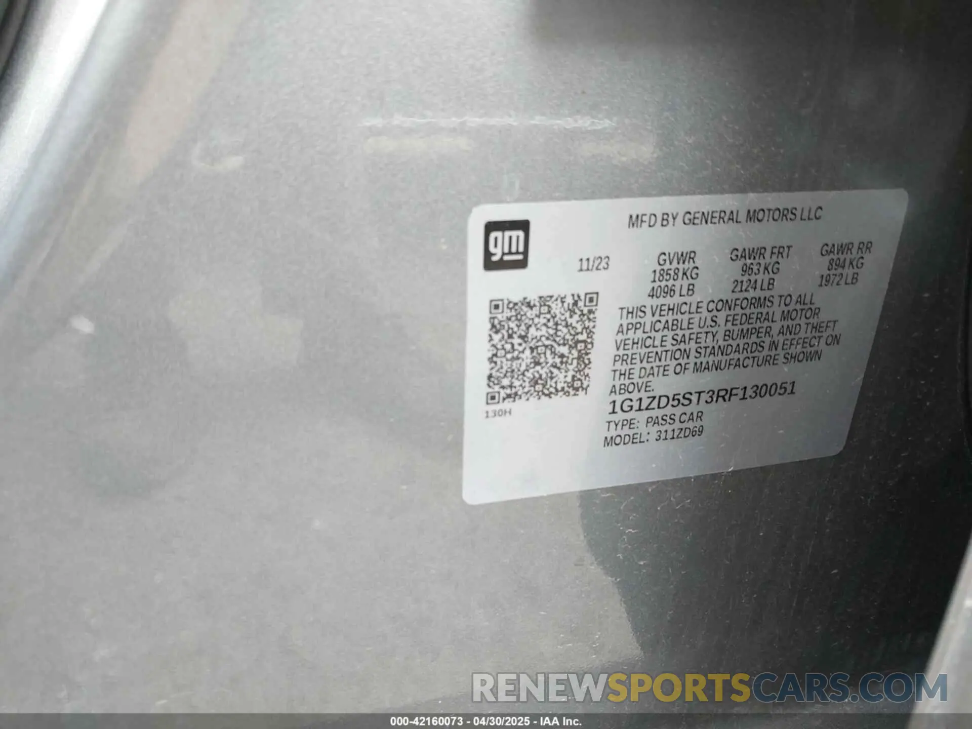 9 Фотография поврежденного автомобиля 1G1ZD5ST3RF130051 CHEVROLET MALIBU 2024