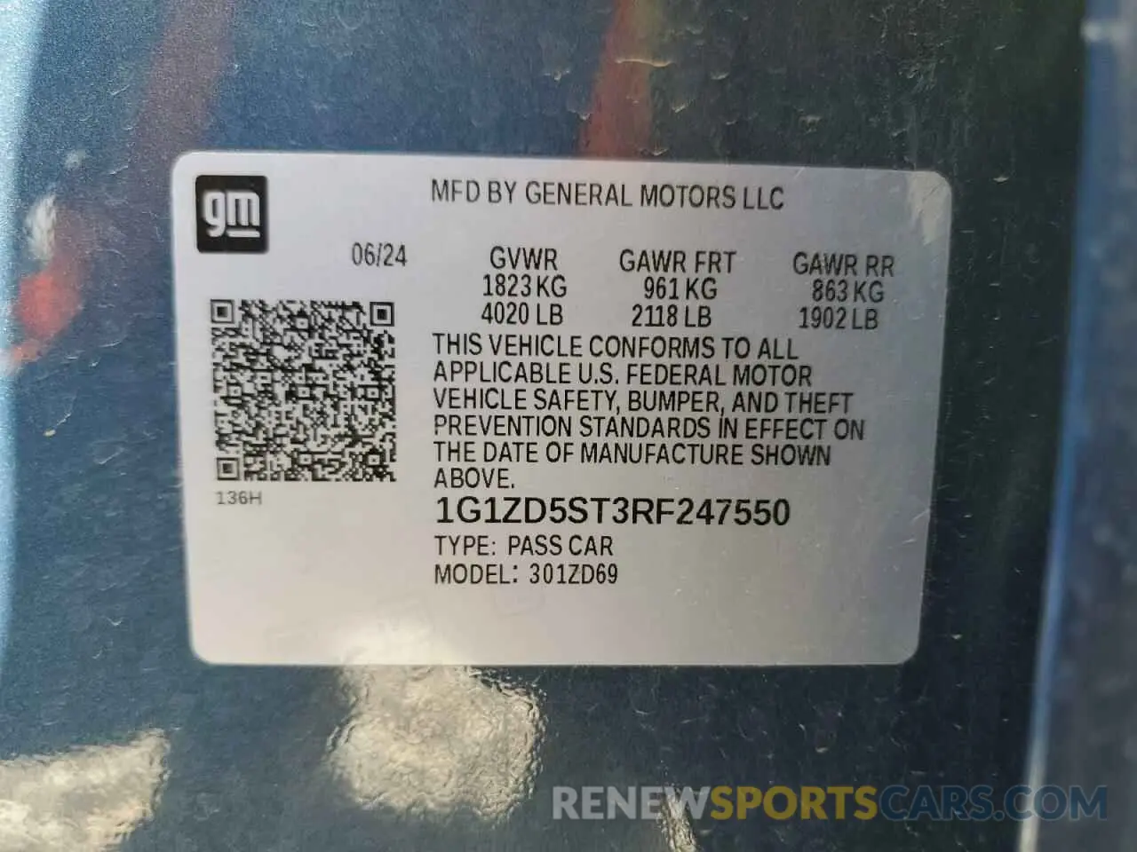 14 Фотография поврежденного автомобиля 1G1ZD5ST3RF247550 CHEVROLET MALIBU 2024