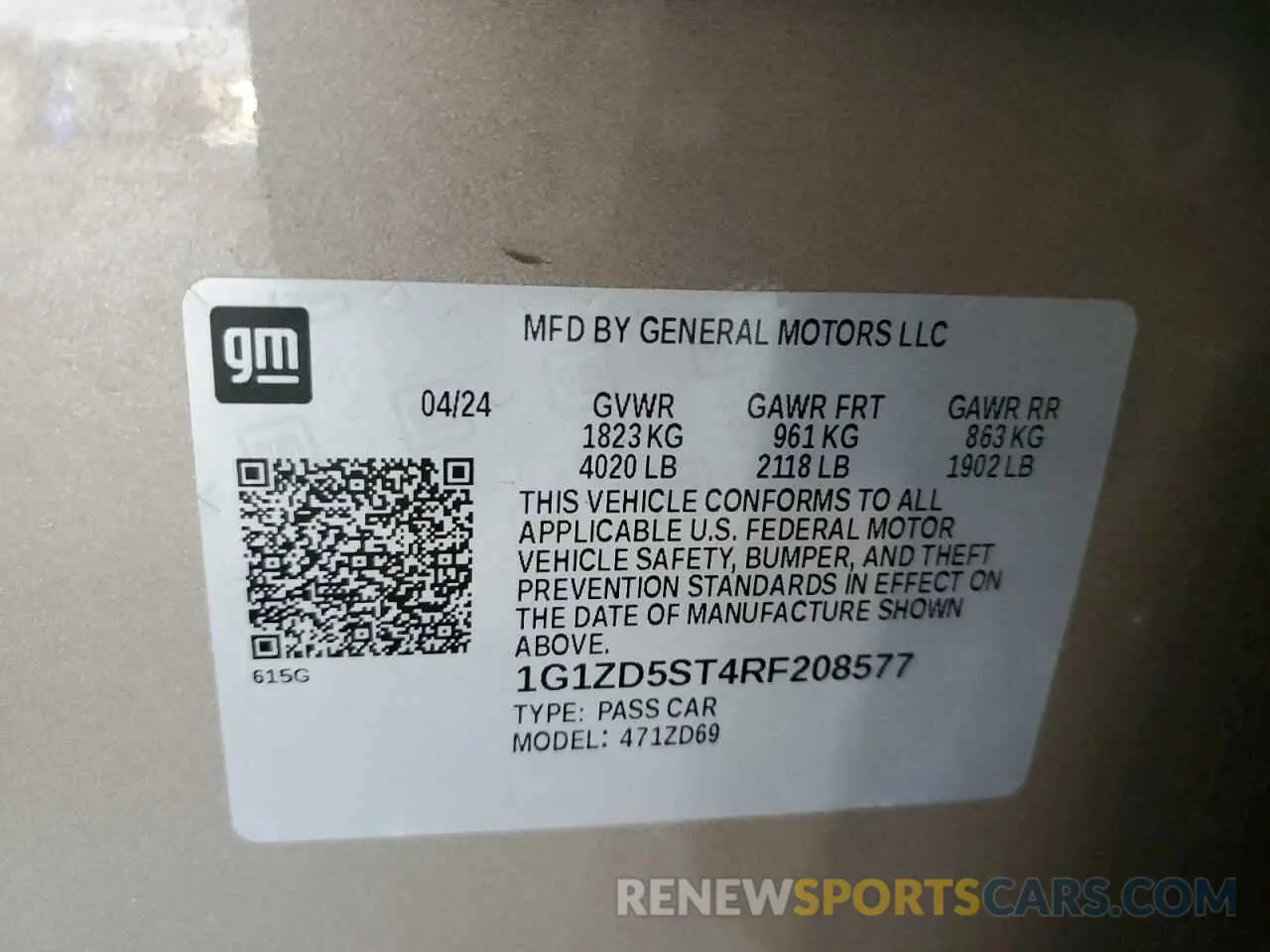 13 Фотография поврежденного автомобиля 1G1ZD5ST4RF208577 CHEVROLET MALIBU 2024