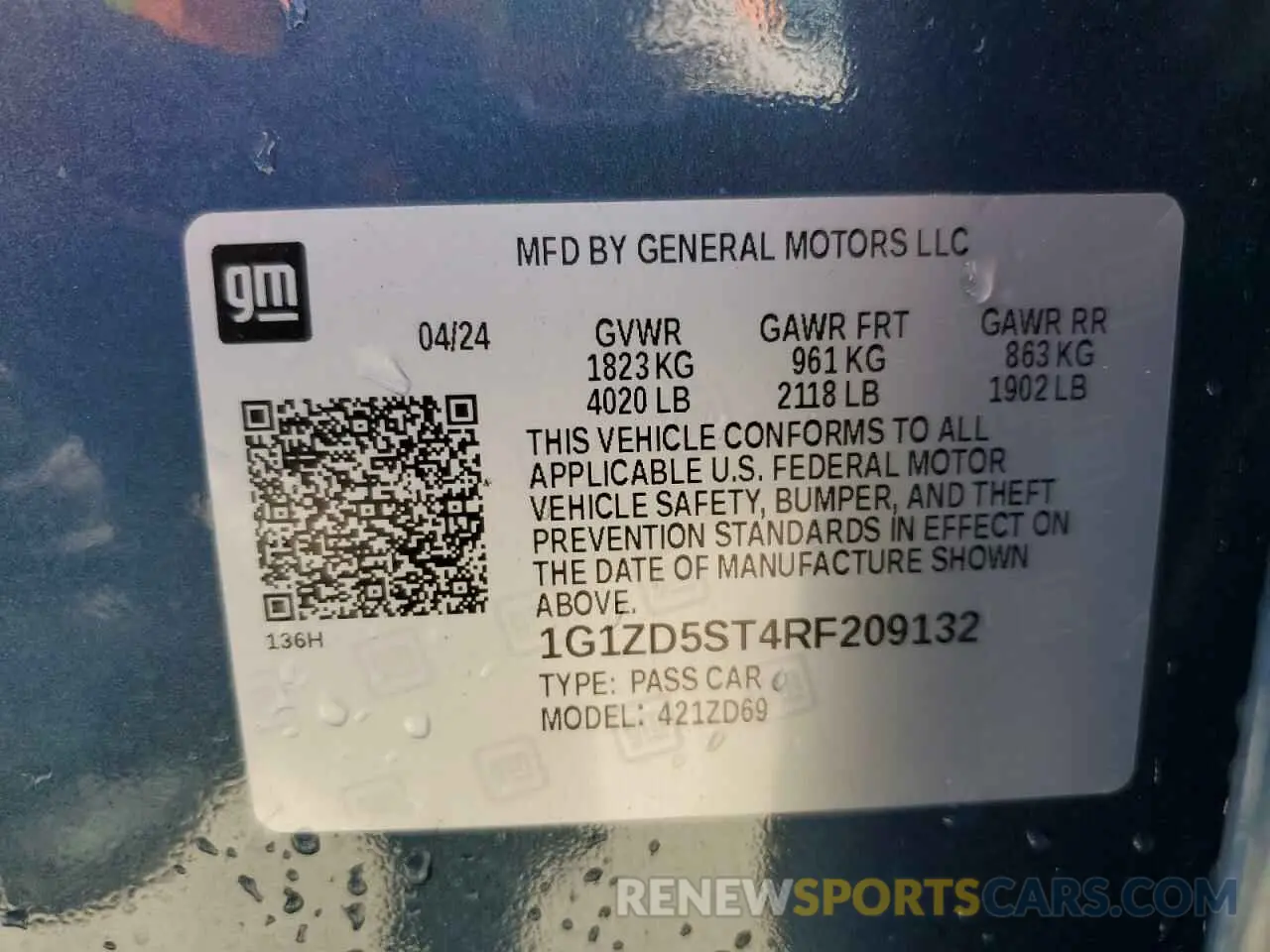 12 Фотография поврежденного автомобиля 1G1ZD5ST4RF209132 CHEVROLET MALIBU 2024