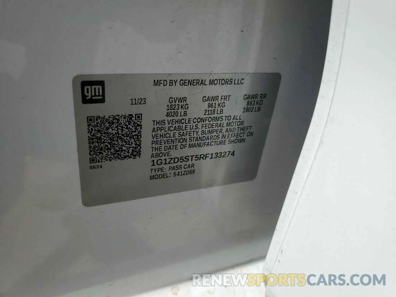13 Фотография поврежденного автомобиля 1G1ZD5ST5RF133274 CHEVROLET MALIBU 2024