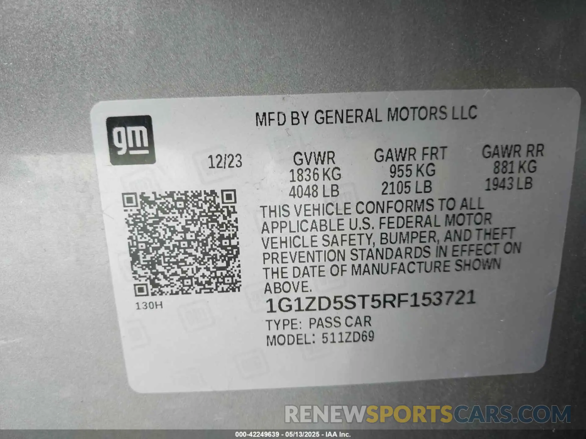 9 Фотография поврежденного автомобиля 1G1ZD5ST5RF153721 CHEVROLET MALIBU 2024