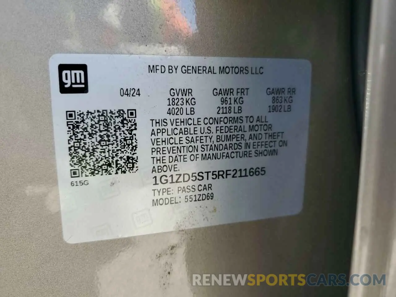12 Фотография поврежденного автомобиля 1G1ZD5ST5RF211665 CHEVROLET MALIBU 2024
