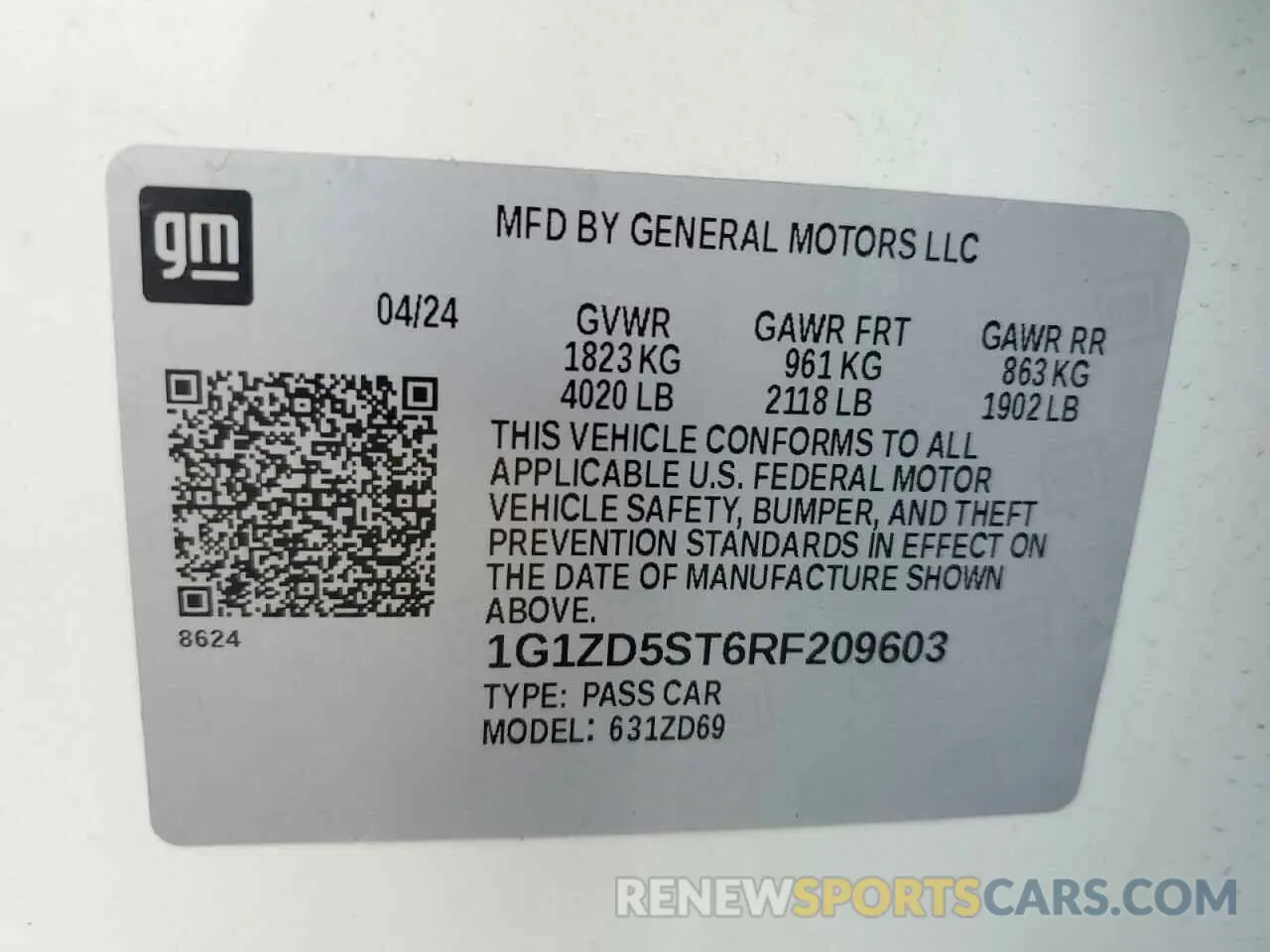 12 Фотография поврежденного автомобиля 1G1ZD5ST6RF209603 CHEVROLET MALIBU 2024