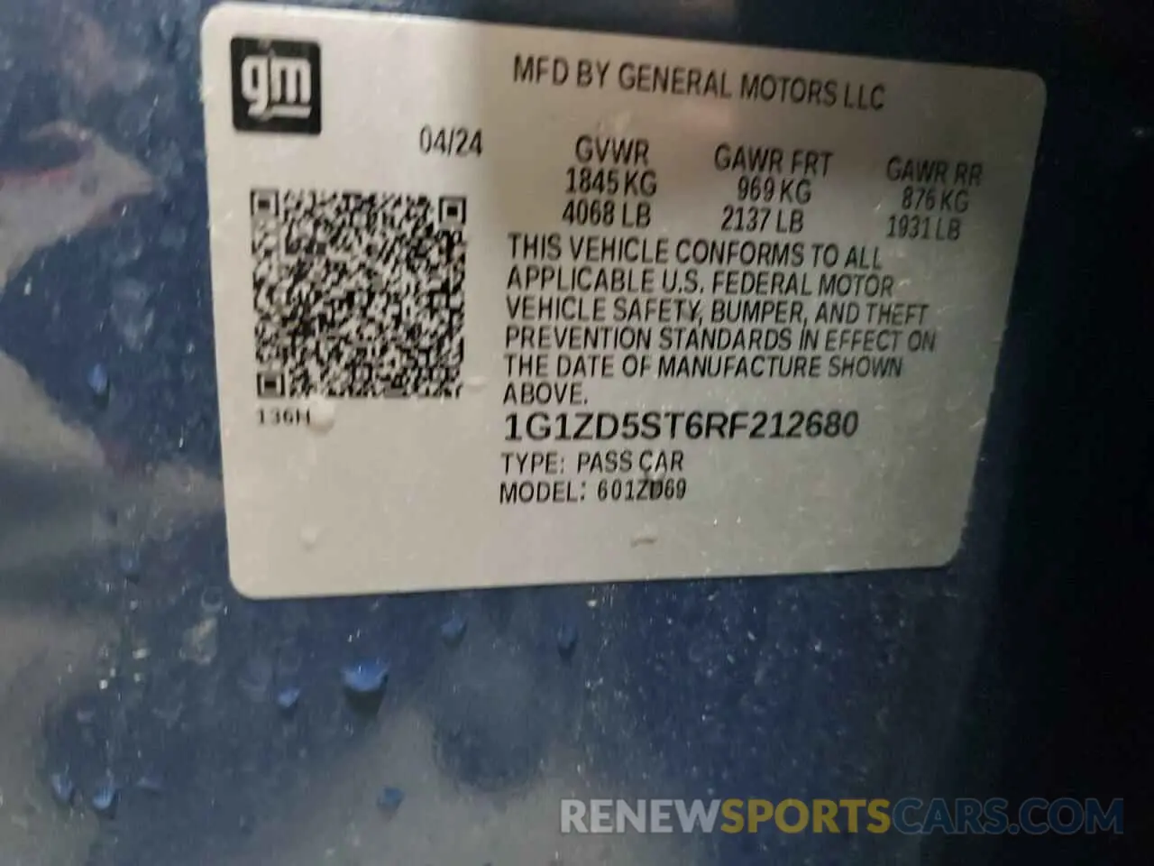 13 Photograph of a damaged car 1G1ZD5ST6RF212680 CHEVROLET MALIBU 2024