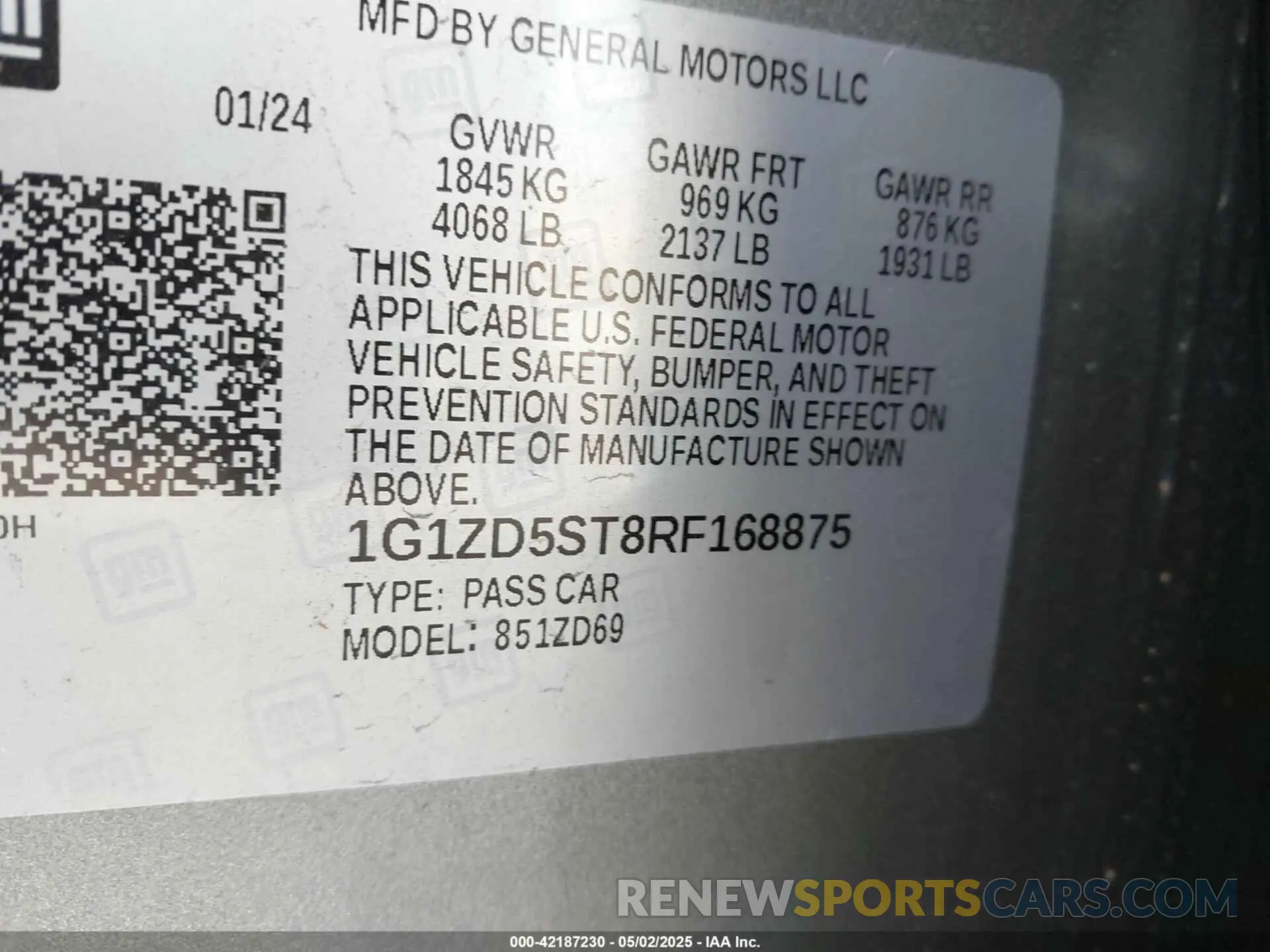 9 Фотография поврежденного автомобиля 1G1ZD5ST8RF168875 CHEVROLET MALIBU 2024