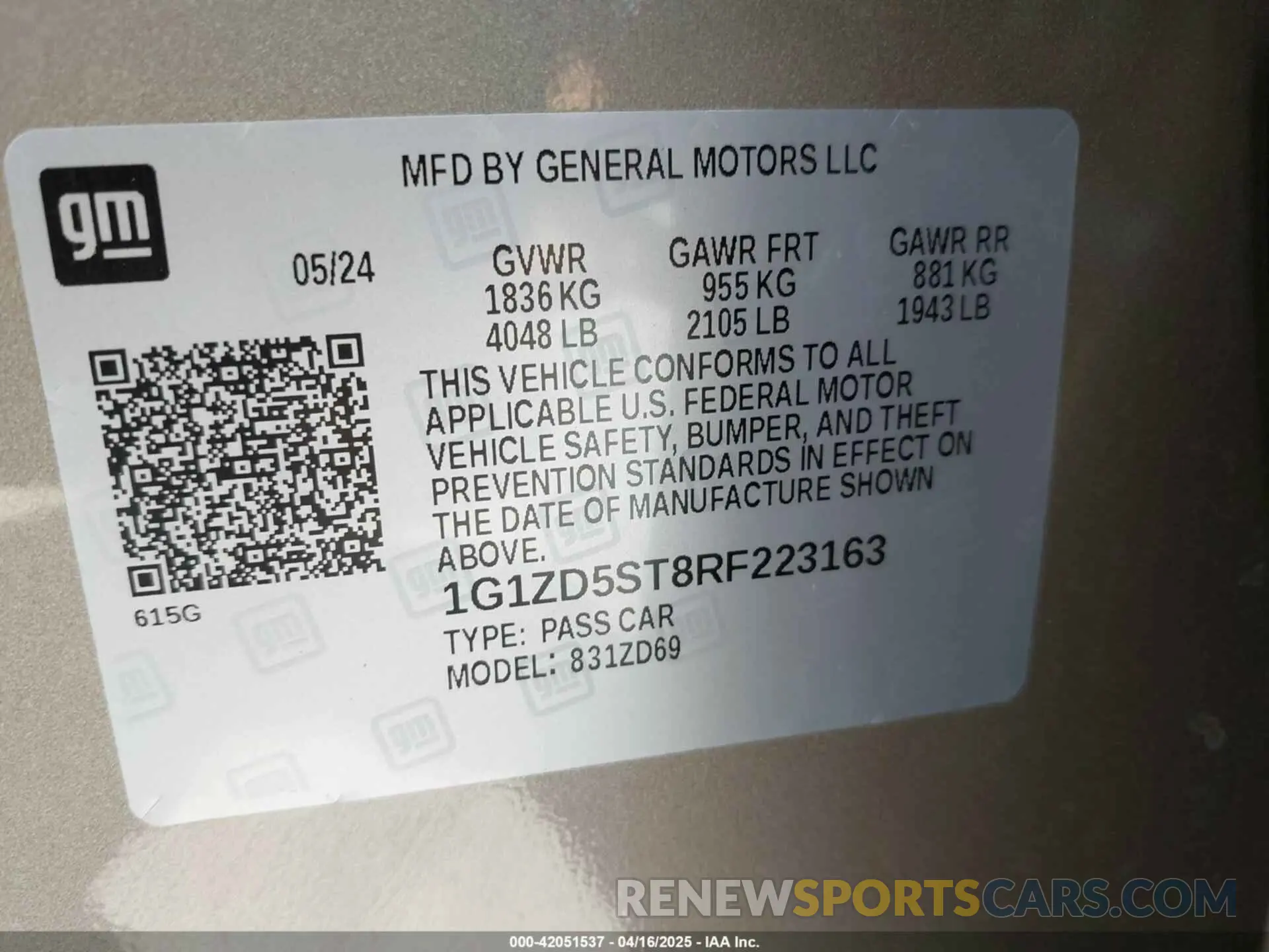 9 Photograph of a damaged car 1G1ZD5ST8RF223163 CHEVROLET MALIBU 2024