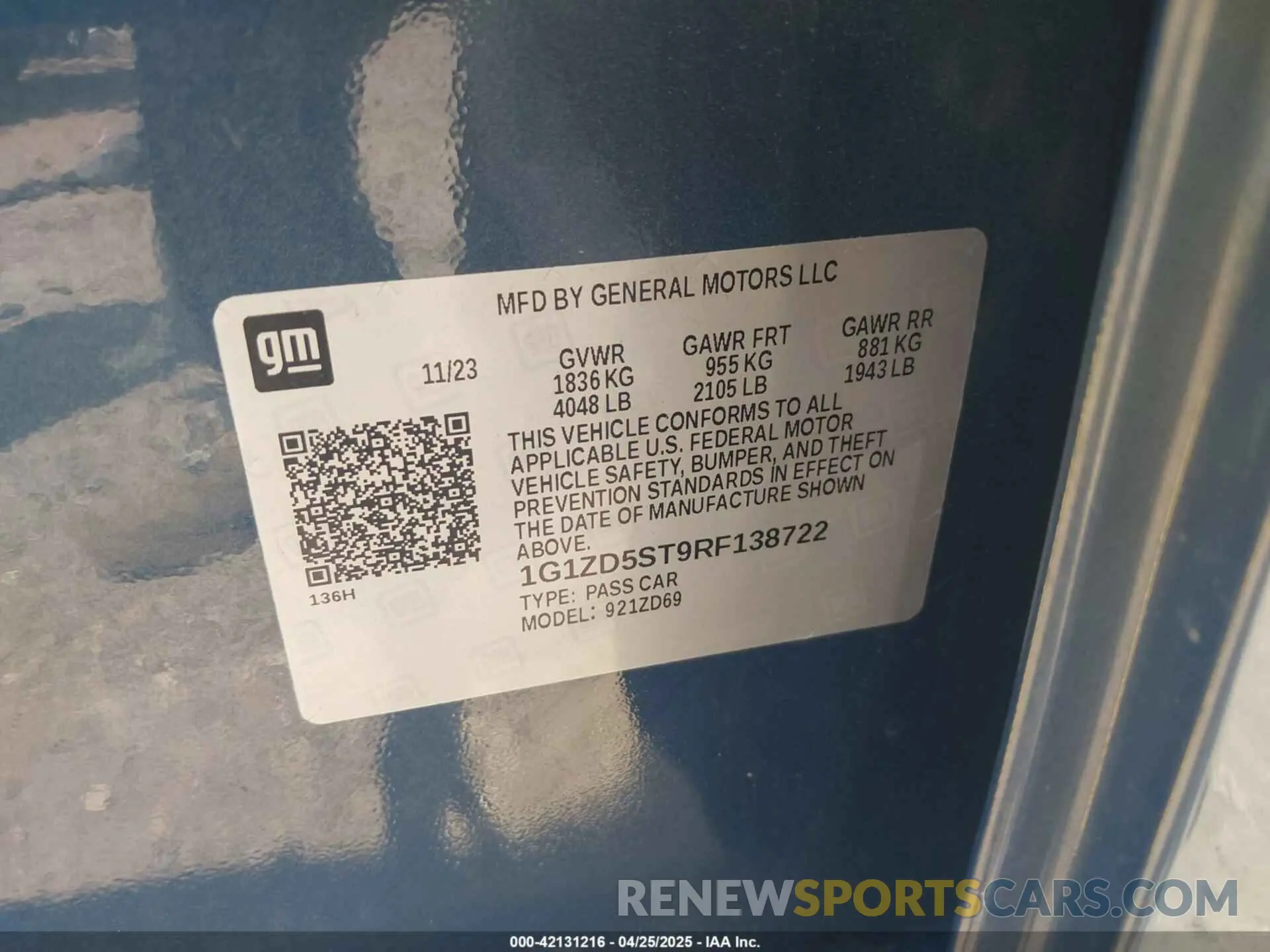 9 Фотография поврежденного автомобиля 1G1ZD5ST9RF138722 CHEVROLET MALIBU 2024