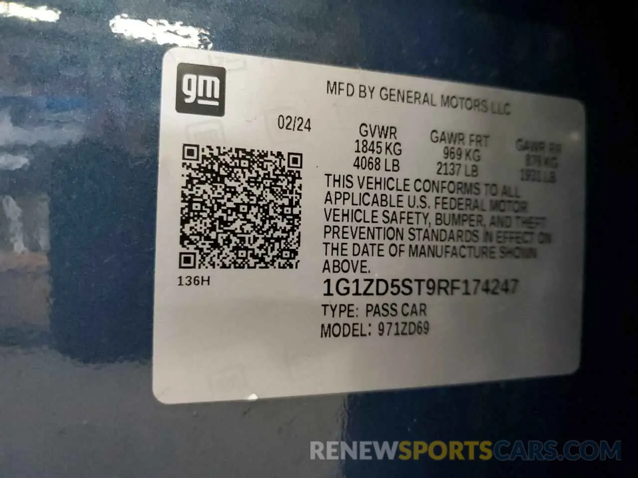 13 Фотография поврежденного автомобиля 1G1ZD5ST9RF174247 CHEVROLET MALIBU 2024