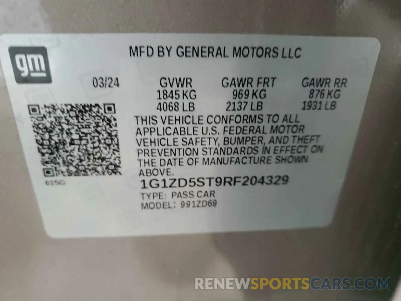 12 Фотография поврежденного автомобиля 1G1ZD5ST9RF204329 CHEVROLET MALIBU 2024