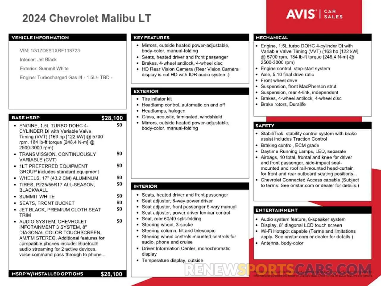 12 Photograph of a damaged car 1G1ZD5STXRF118723 CHEVROLET MALIBU 2024