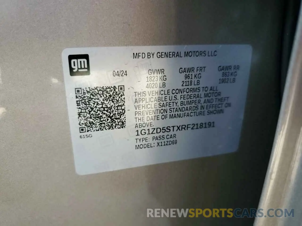 12 Фотография поврежденного автомобиля 1G1ZD5STXRF218191 CHEVROLET MALIBU 2024