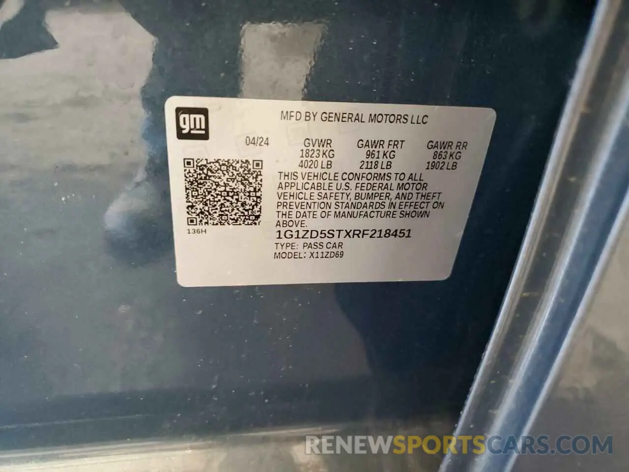 12 Фотография поврежденного автомобиля 1G1ZD5STXRF218451 CHEVROLET MALIBU 2024