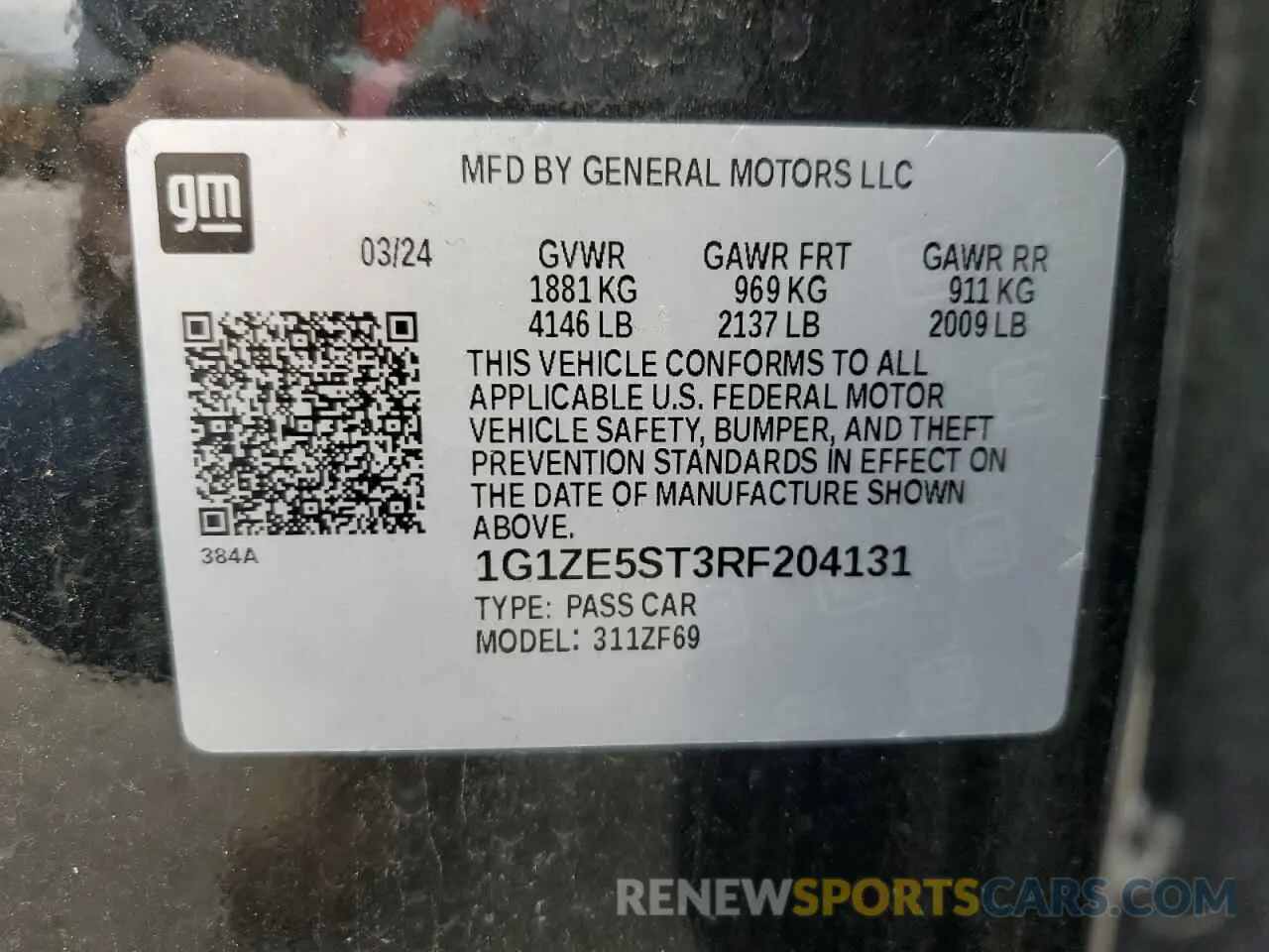 13 Фотография поврежденного автомобиля 1G1ZE5ST3RF204131 CHEVROLET MALIBU 2024
