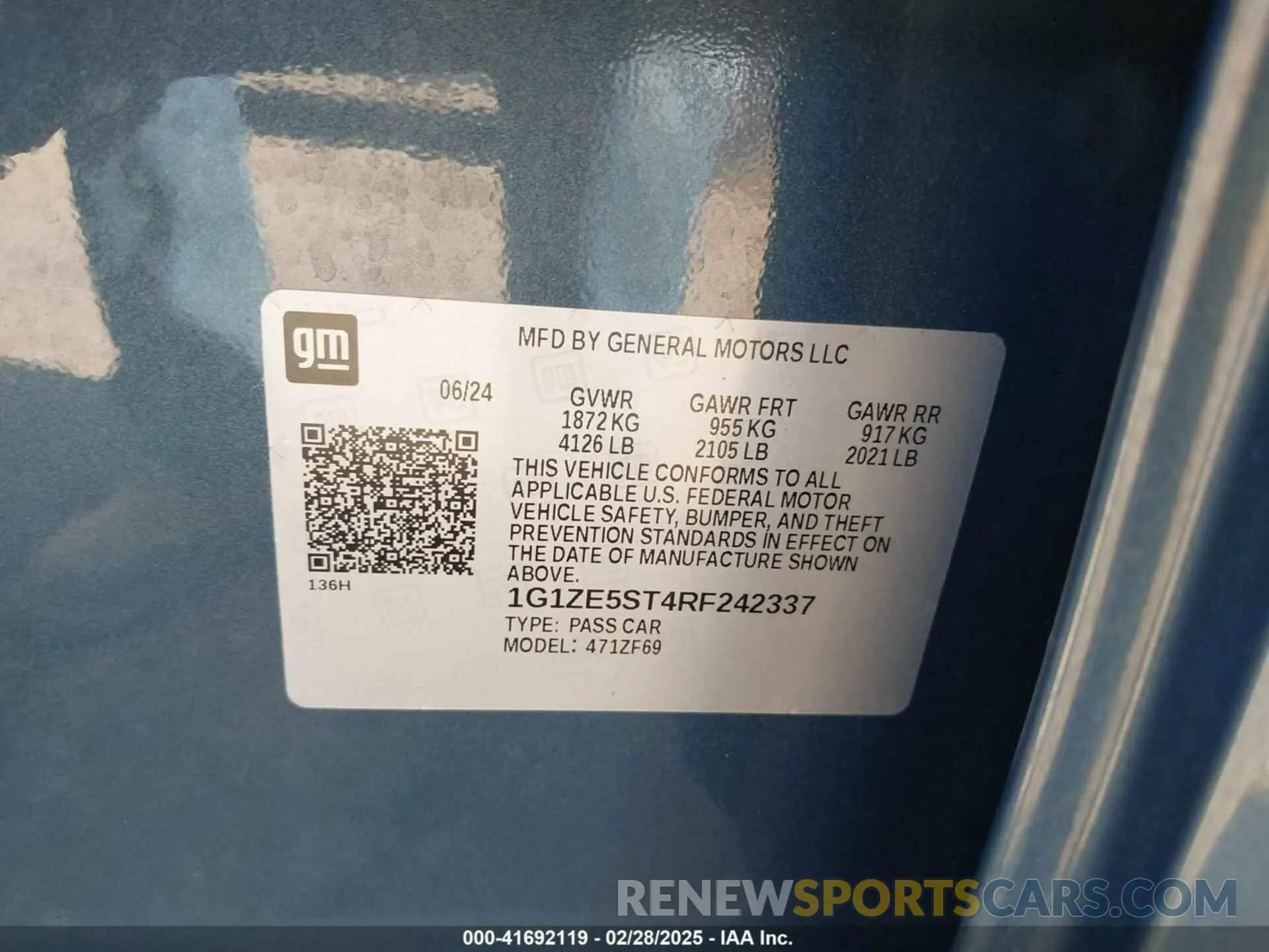 9 Photograph of a damaged car 1G1ZE5ST4RF242337 CHEVROLET MALIBU 2024