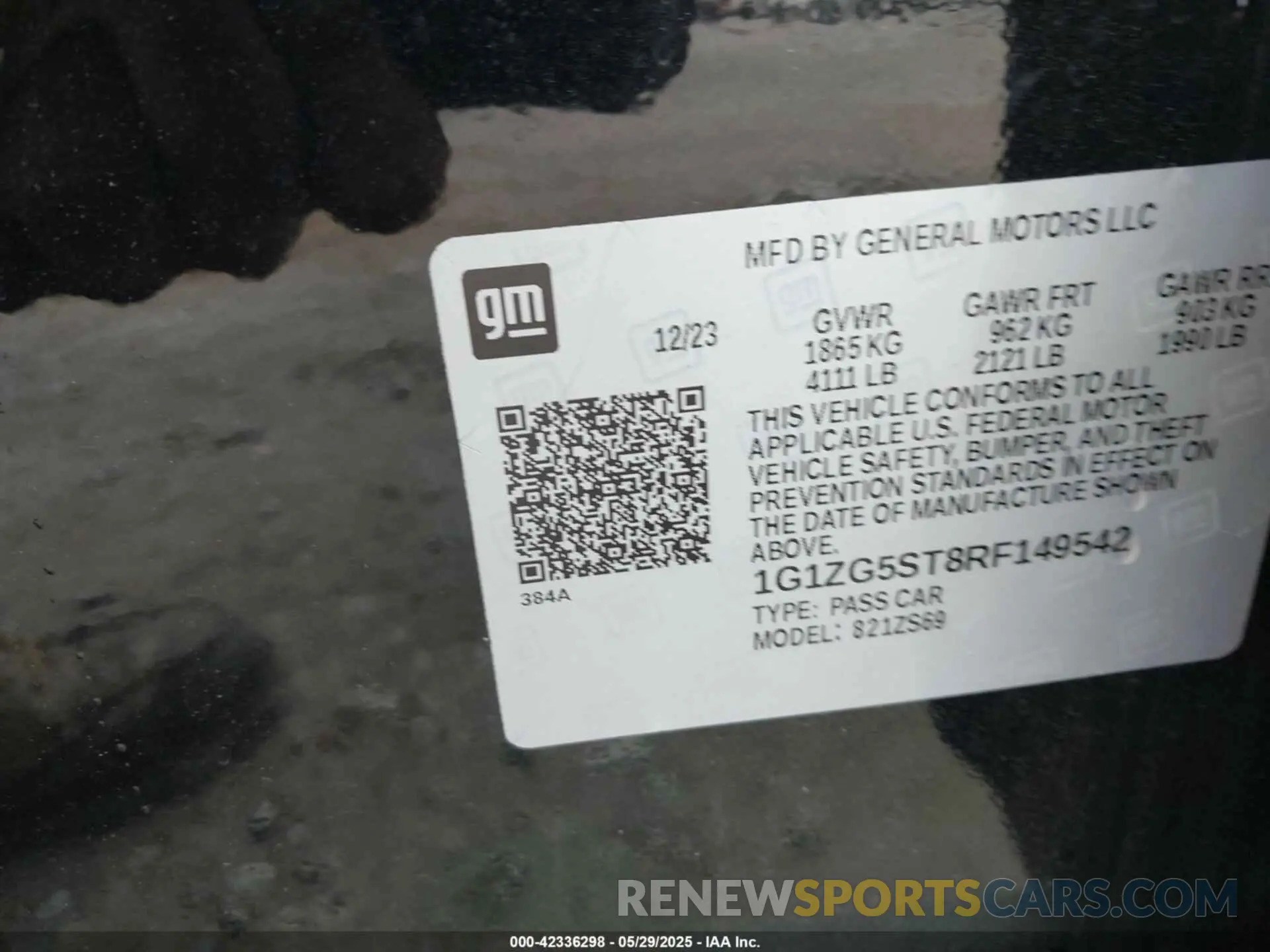 9 Фотография поврежденного автомобиля 1G1ZG5ST8RF149542 CHEVROLET MALIBU 2024