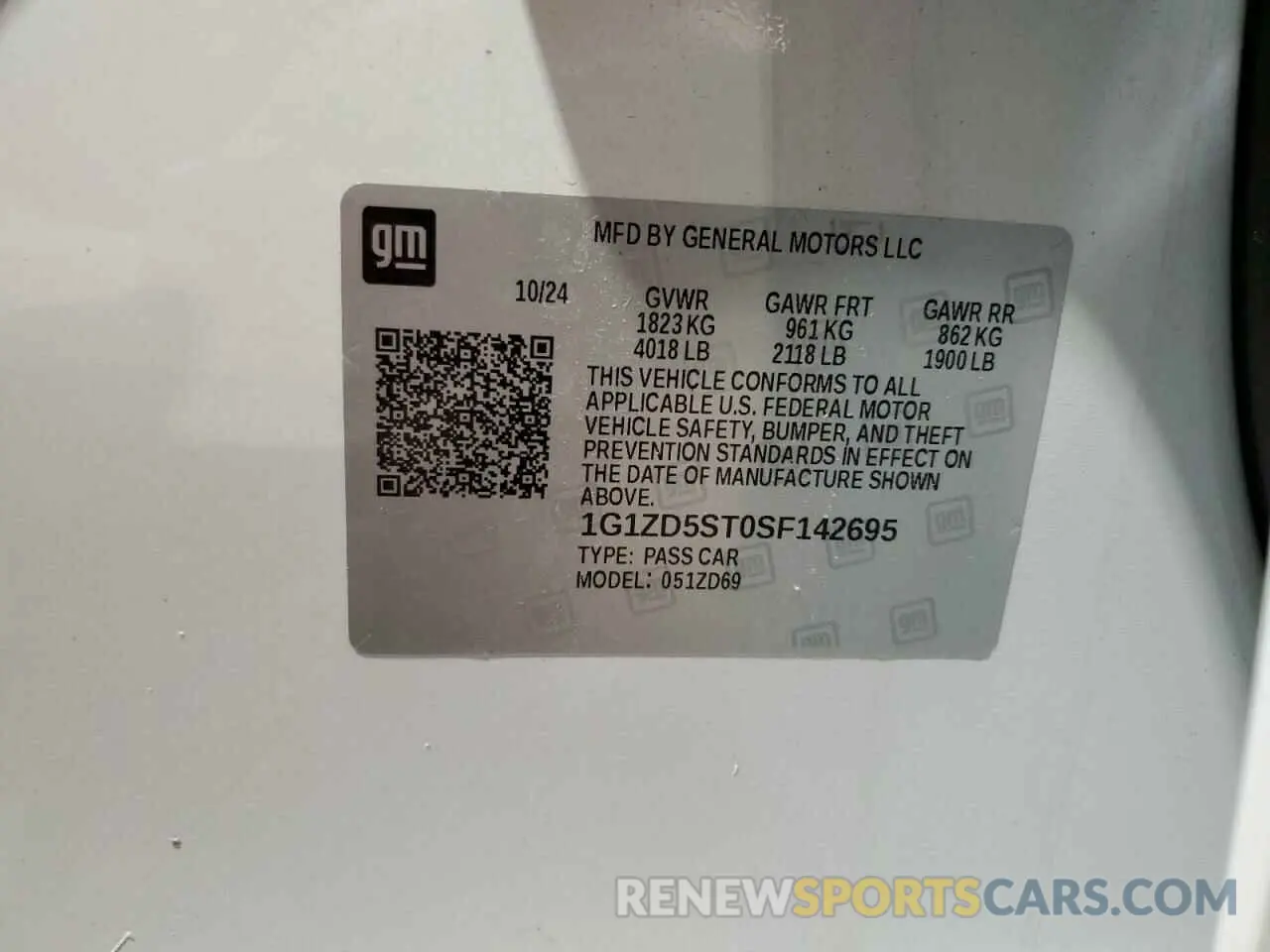 12 Photograph of a damaged car 1G1ZD5ST0SF142695 CHEVROLET MALIBU 2025