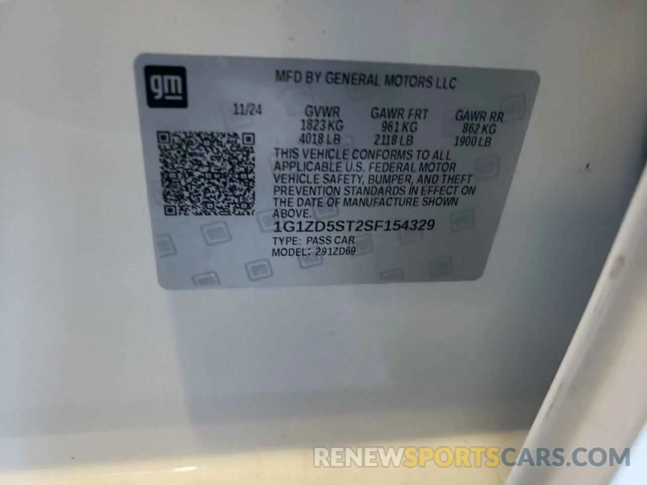 12 Фотография поврежденного автомобиля 1G1ZD5ST2SF154329 CHEVROLET MALIBU 2025