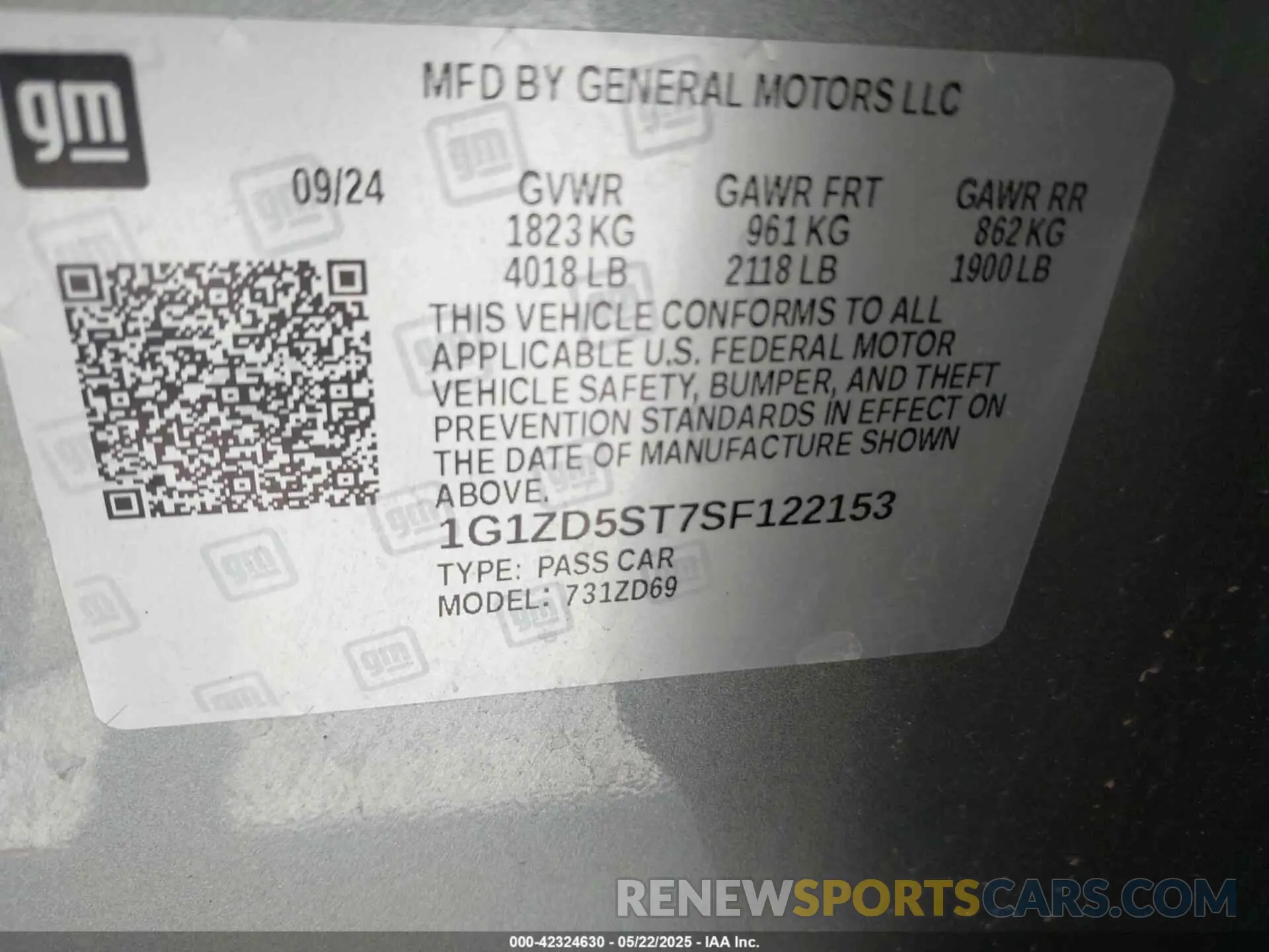 9 Photograph of a damaged car 1G1ZD5ST7SF122153 CHEVROLET MALIBU 2025