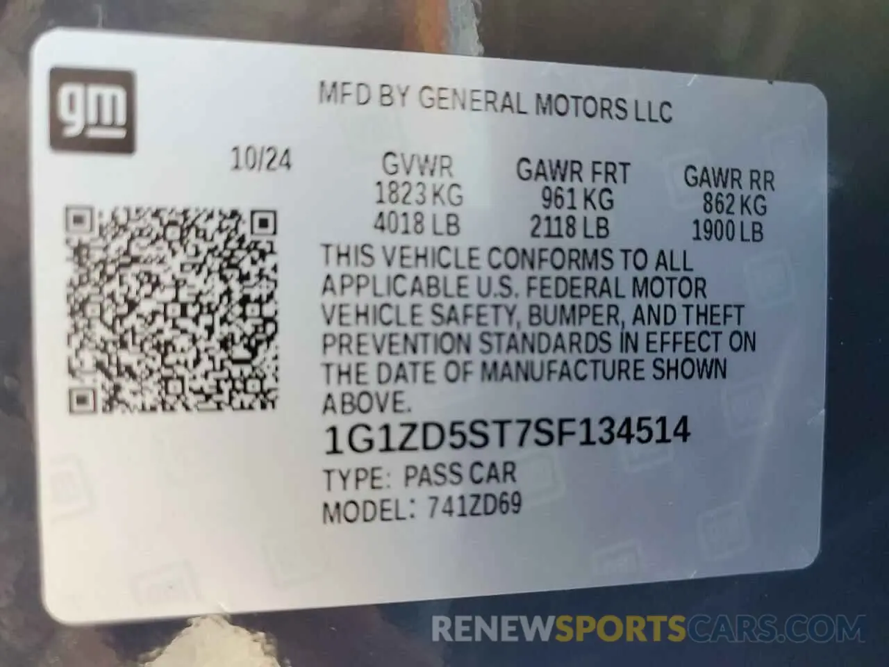 12 Photograph of a damaged car 1G1ZD5ST7SF134514 CHEVROLET MALIBU 2025