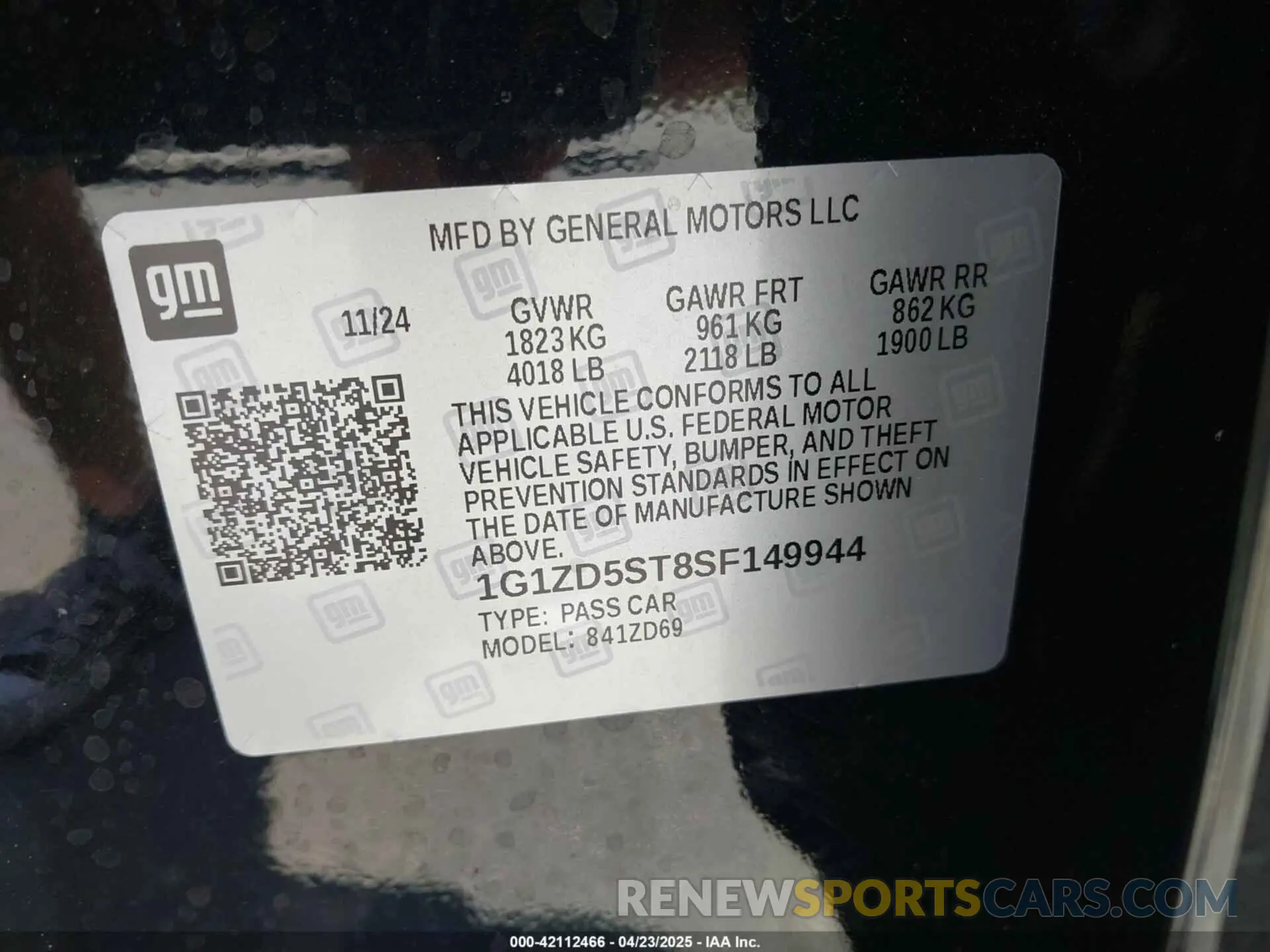 9 Фотография поврежденного автомобиля 1G1ZD5ST8SF149944 CHEVROLET MALIBU 2025