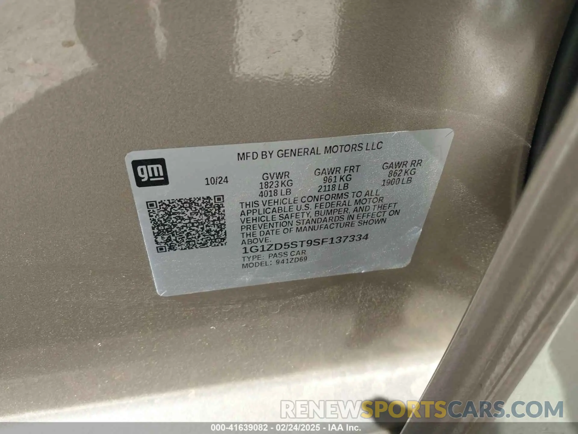 9 Фотография поврежденного автомобиля 1G1ZD5ST9SF137334 CHEVROLET MALIBU 2025