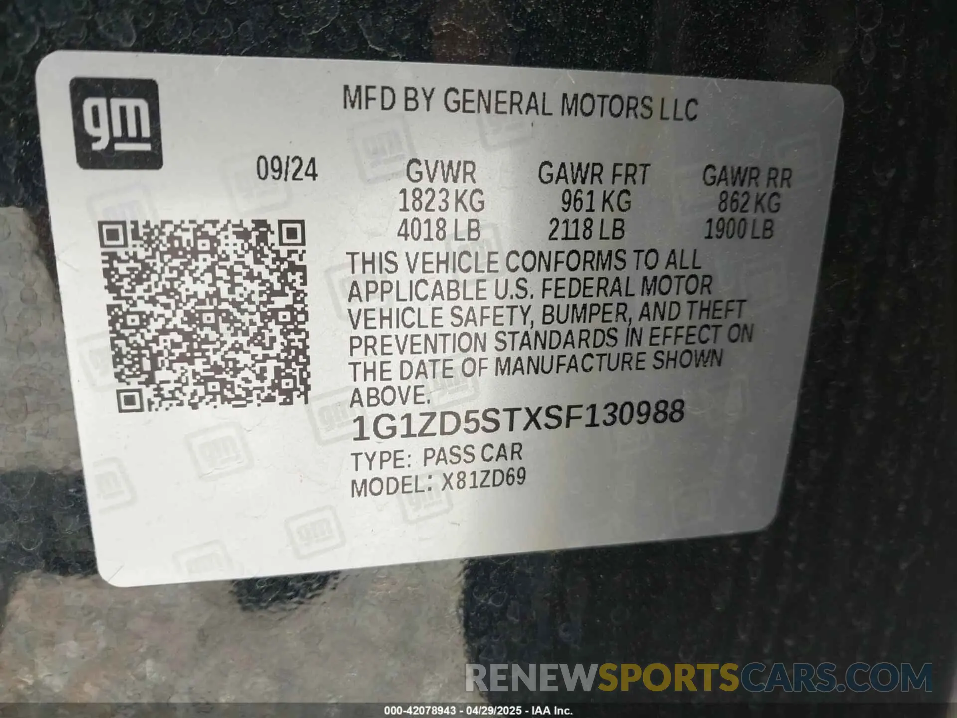 9 Фотография поврежденного автомобиля 1G1ZD5STXSF130988 CHEVROLET MALIBU 2025