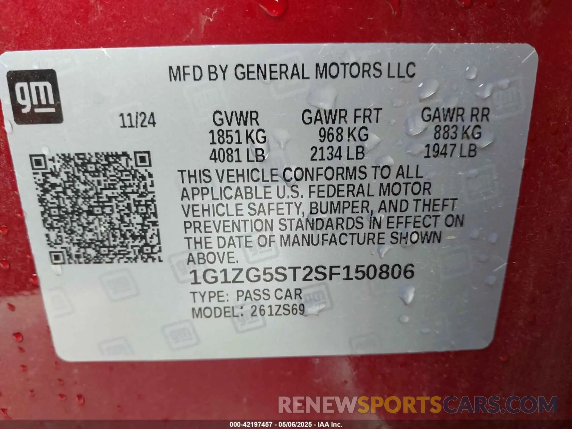 9 Photograph of a damaged car 1G1ZG5ST2SF150806 CHEVROLET MALIBU 2025