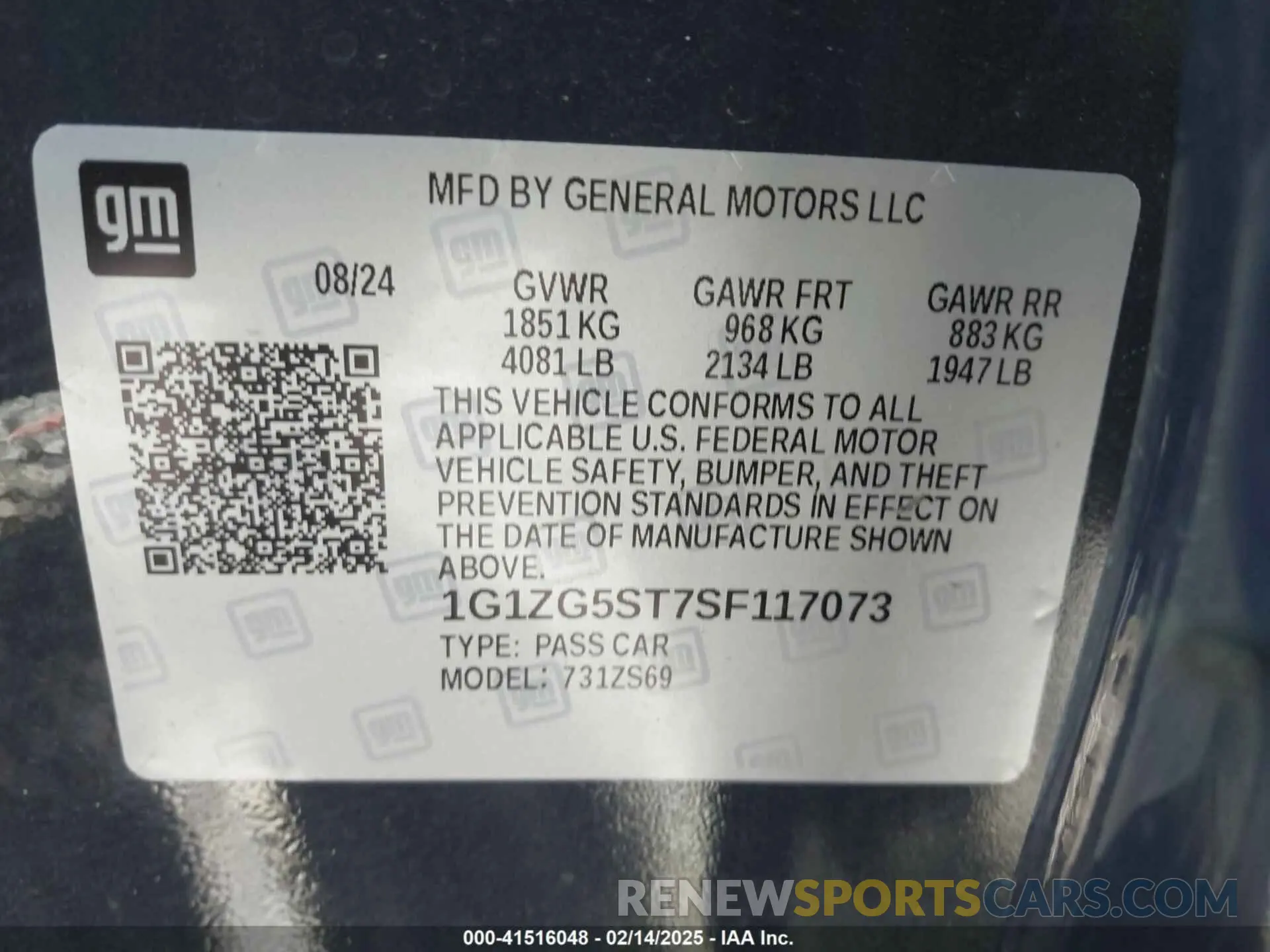 9 Photograph of a damaged car 1G1ZG5ST7SF117073 CHEVROLET MALIBU 2025