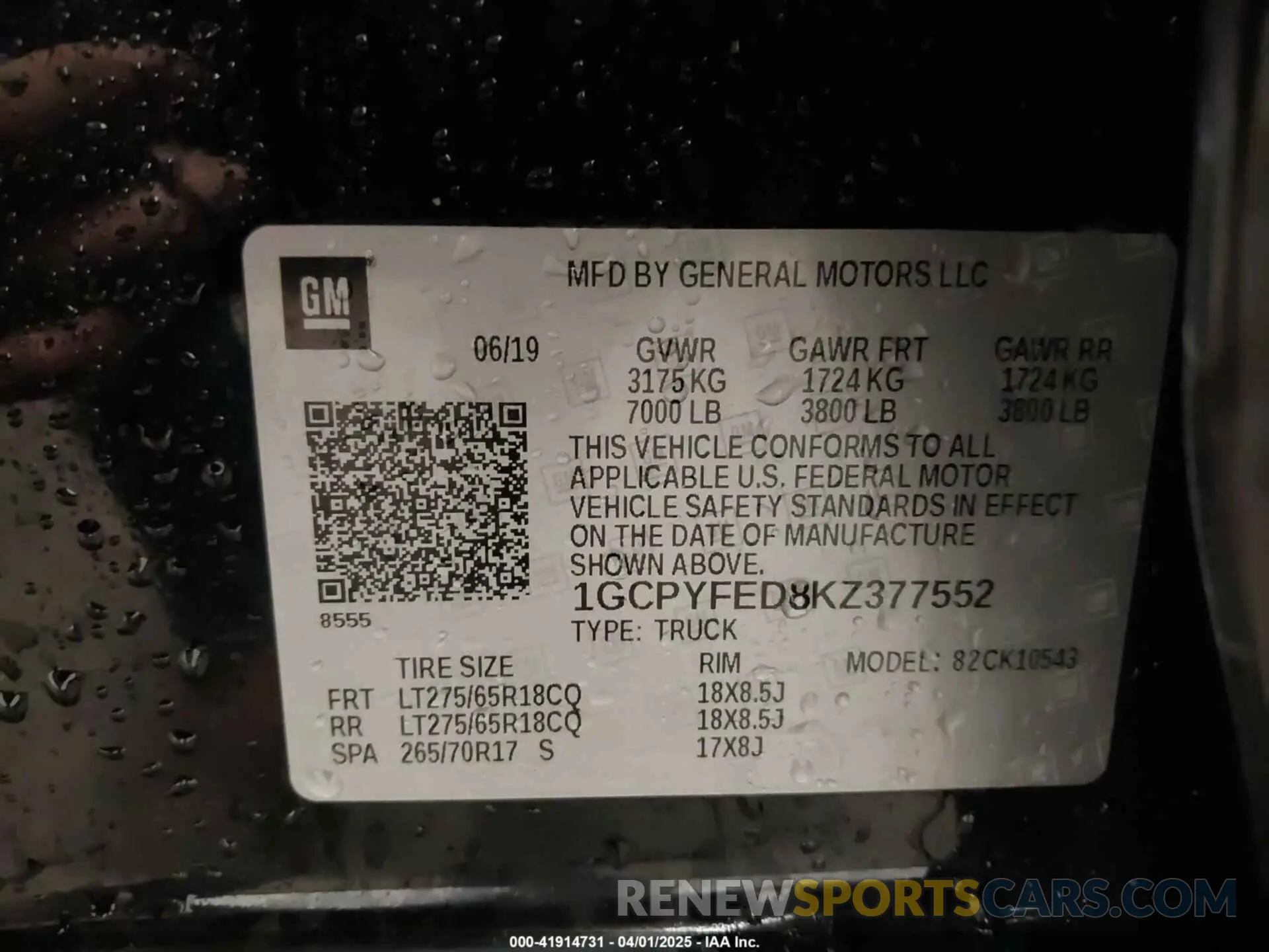9 Photograph of a damaged car 1GCPYFED8KZ377552 CHEVROLET SILVERADO 1500 2019