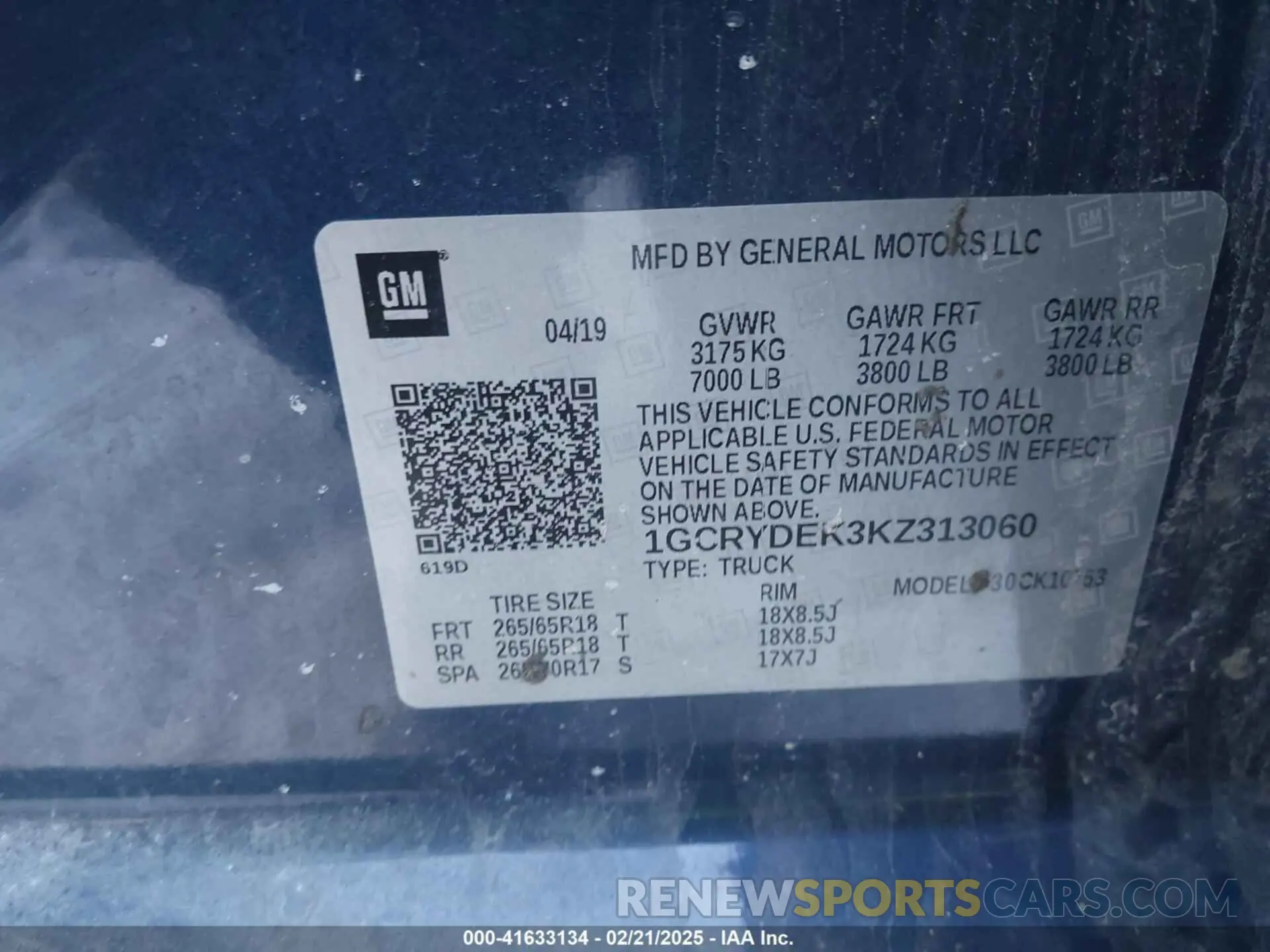 9 Photograph of a damaged car 1GCRYDEK3KZ313060 CHEVROLET SILVERADO 1500 2019