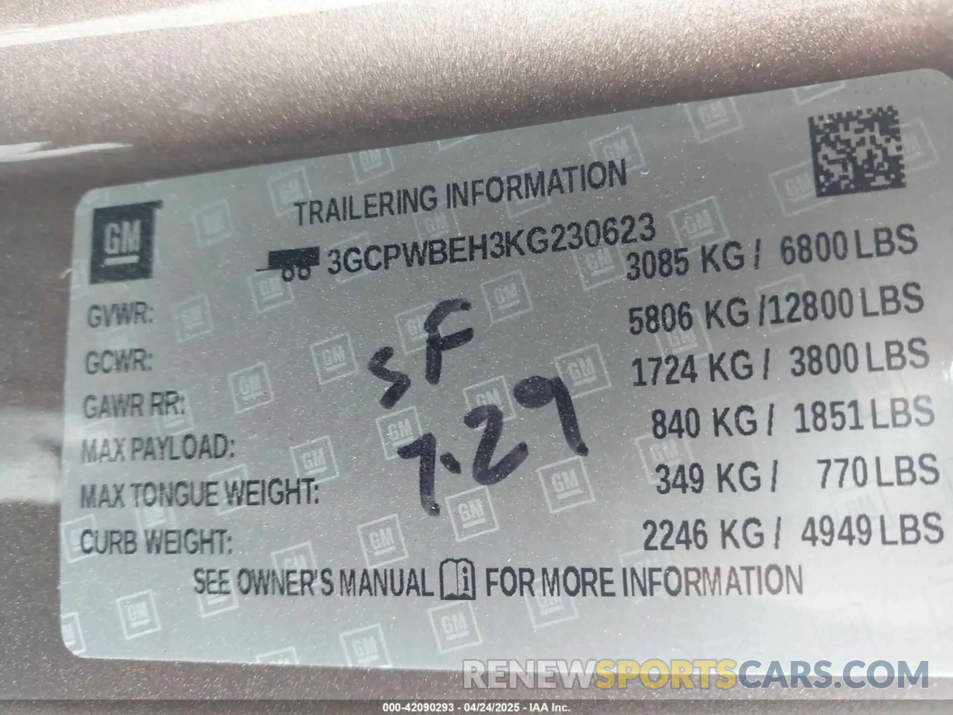 9 Photograph of a damaged car 3GCPWBEH3KG230623 CHEVROLET SILVERADO 1500 2019