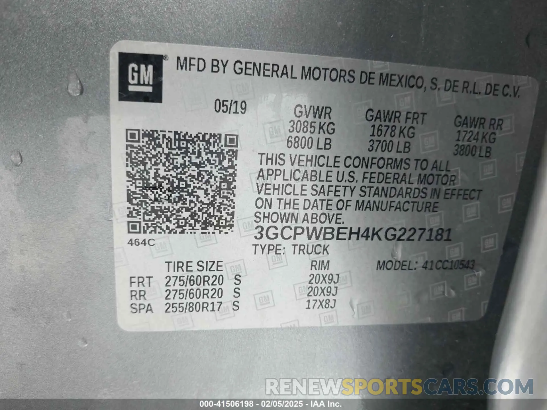9 Photograph of a damaged car 3GCPWBEH4KG227181 CHEVROLET SILVERADO 1500 2019