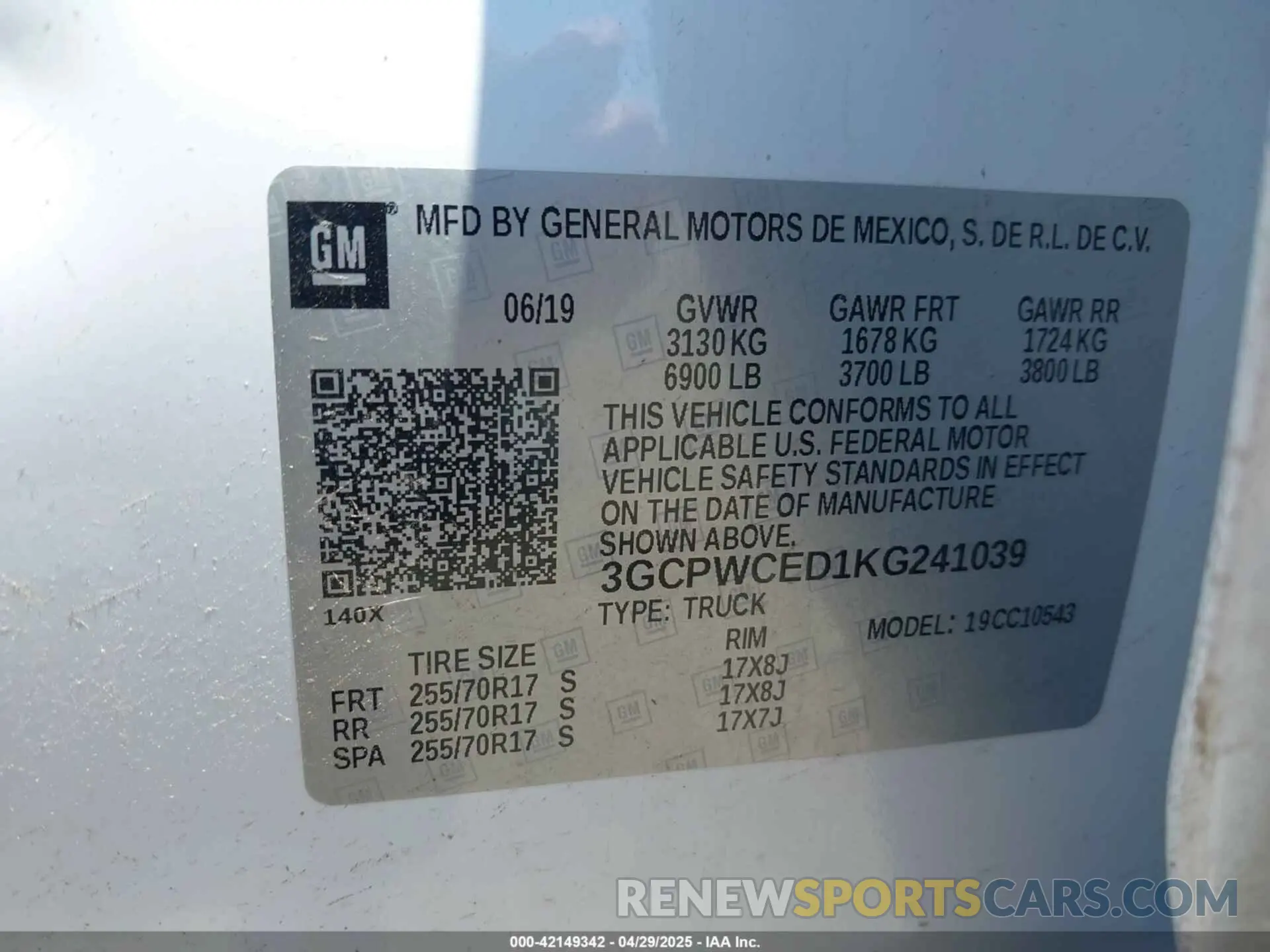 9 Фотография поврежденного автомобиля 3GCPWCED1KG241039 CHEVROLET SILVERADO 1500 2019