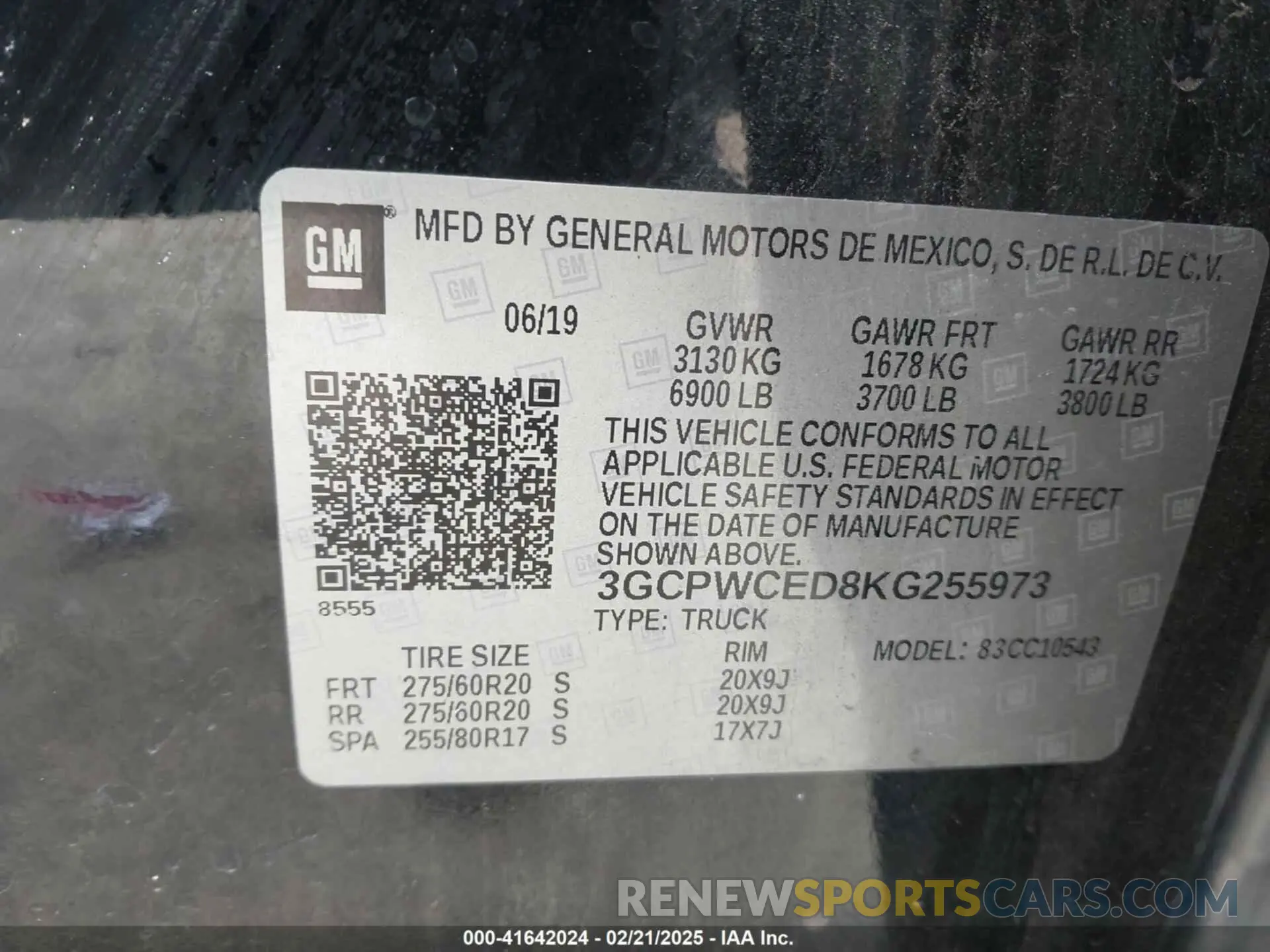9 Фотография поврежденного автомобиля 3GCPWCED8KG255973 CHEVROLET SILVERADO 1500 2019