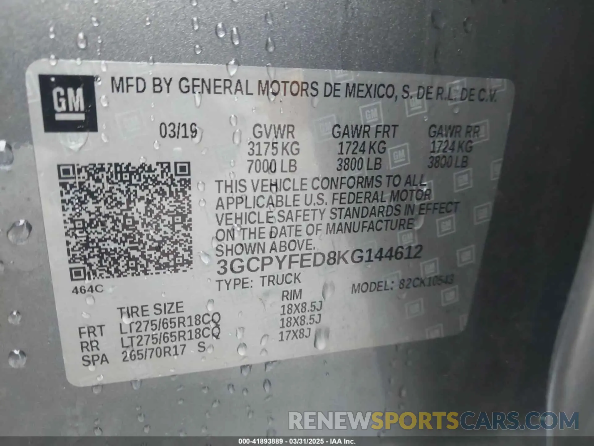 9 Photograph of a damaged car 3GCPYFED8KG144612 CHEVROLET SILVERADO 1500 2019