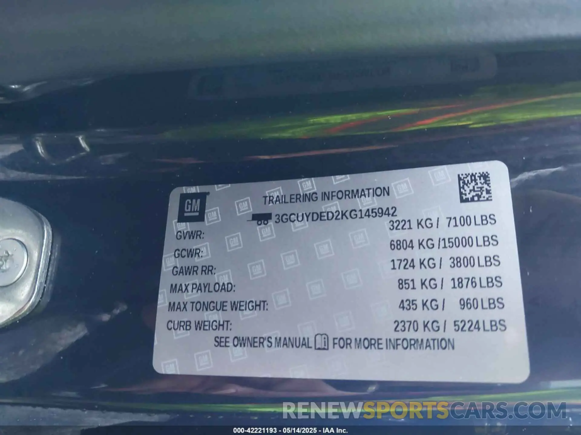 9 Фотография поврежденного автомобиля 3GCUYDED2KG145942 CHEVROLET SILVERADO 1500 2019